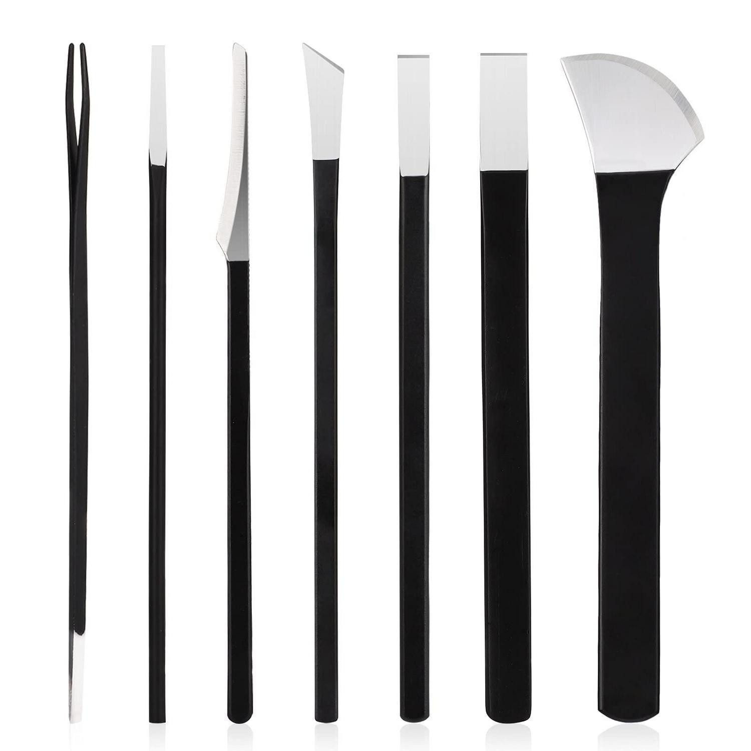 LuxusKollektion Nagelhautmesser Pediküre-Set 7-teilig mit Tasche