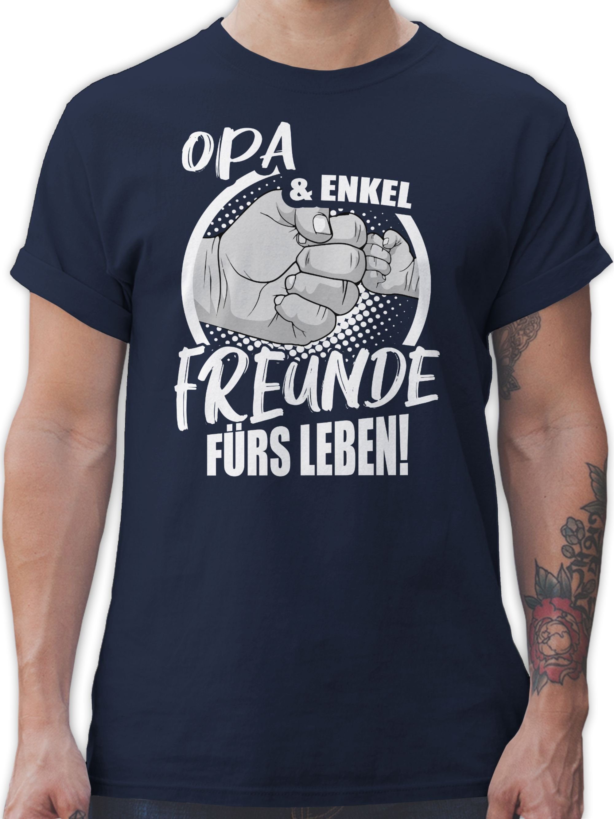 Shirtracer T-Shirt Opa & Enkel Freunde fürs Leben! Opa Geschenke 1 Navy Blau