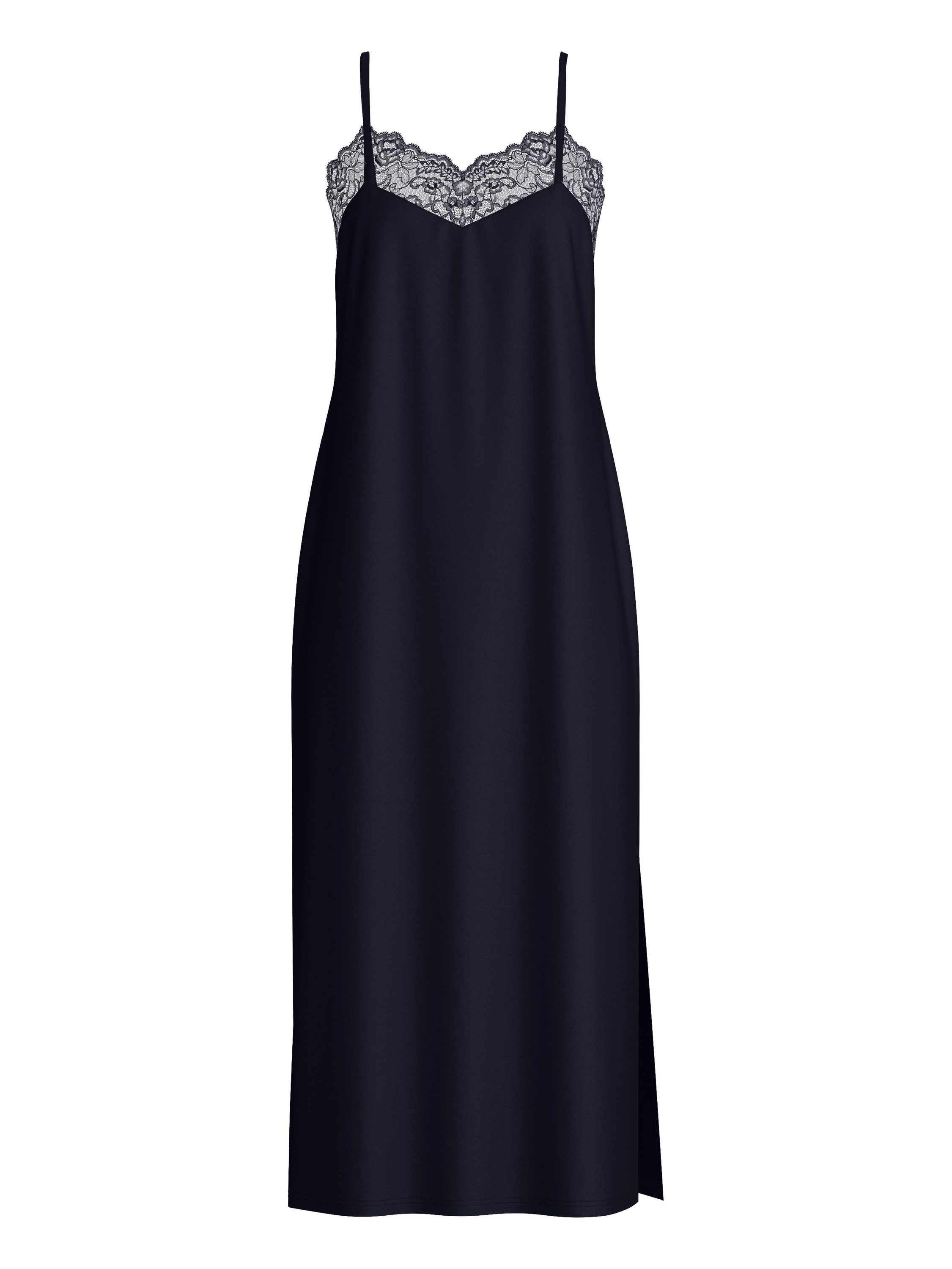 CALIDA Nachthemd Elegant Dreams Damen (1-tlg) verstellbare Träger, seidig weich, fließend, feine Spitze, 125cm