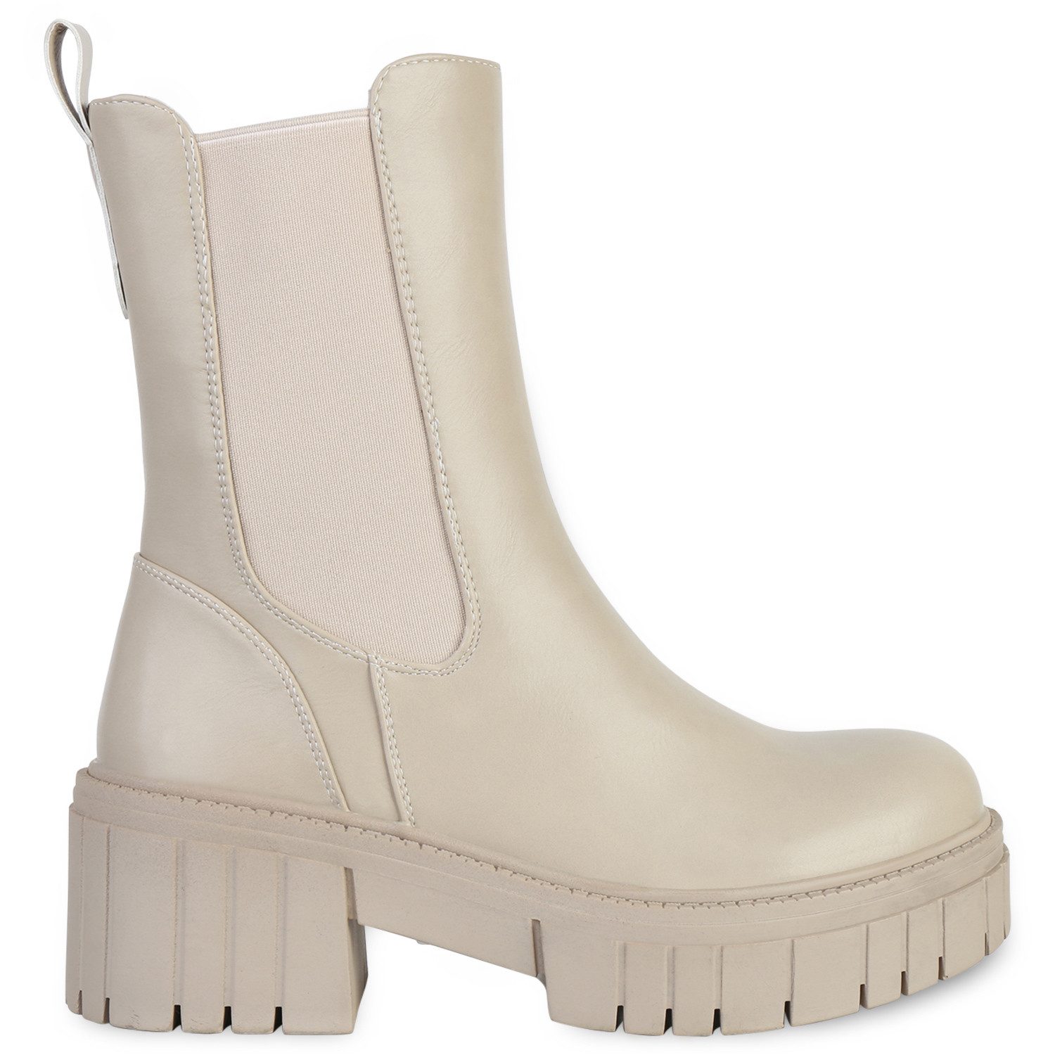 VAN HILL 837673 Plateaustiefelette Damen Plateau Boots Brooklyn Stiefeletten mit Profilsohle – Bild 2 von 4