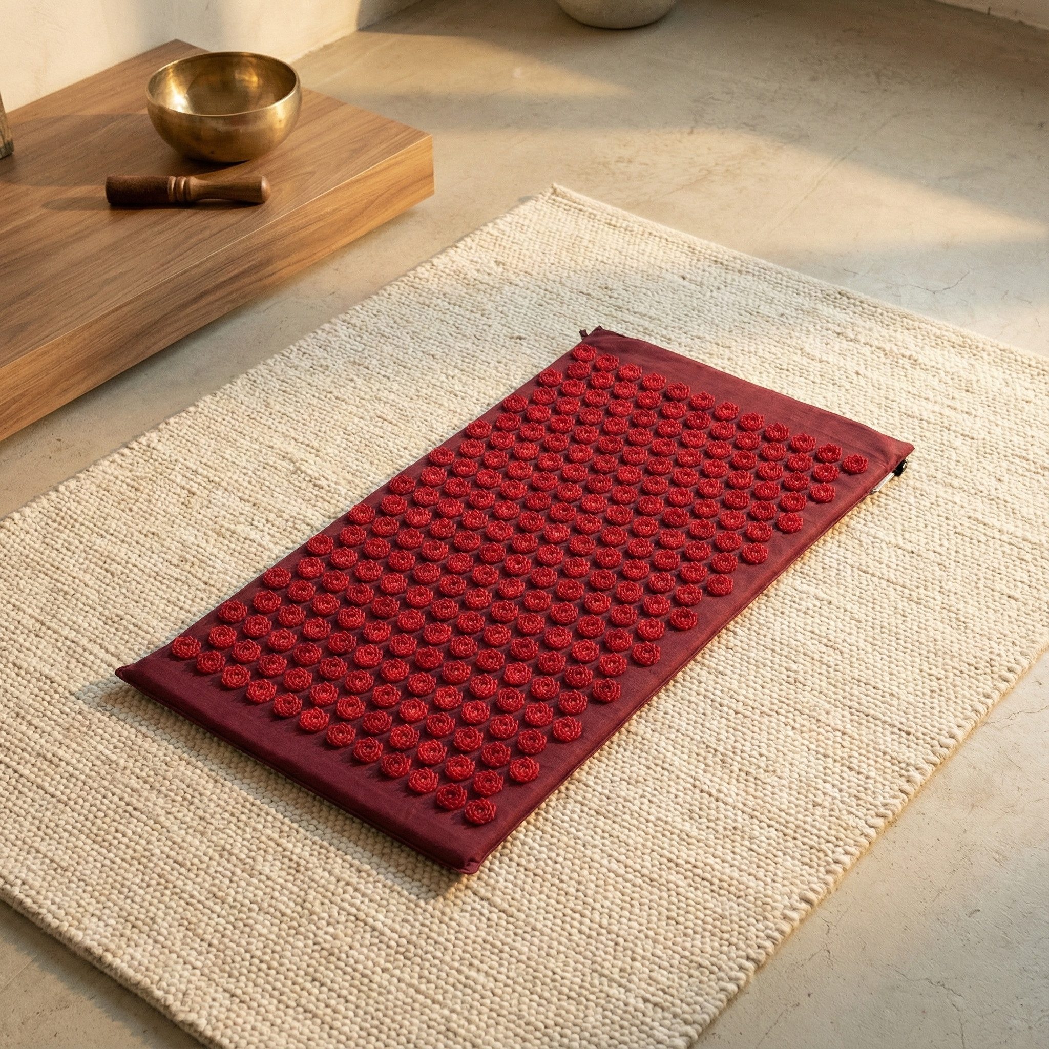 Yogistar Akupressurmatte Akupressurmatte akupress relax lotus - Baumwolle (Standard, 1-St., Standard), Akupressurmatte 6.050 Nadeln, Lotus-Design, Bio-Baumwolle, 77x45 cm