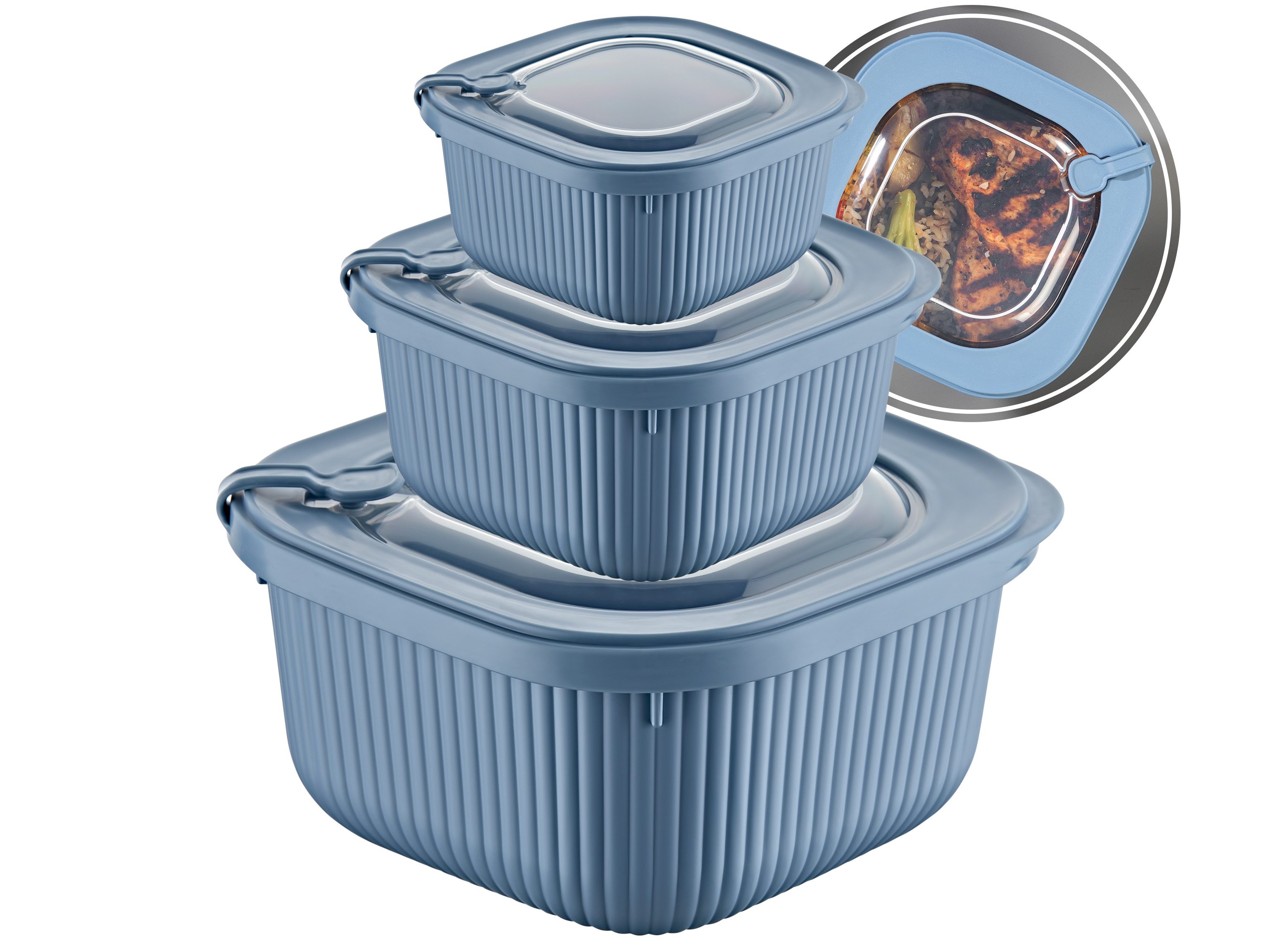 uandu home Frischhaltedose Frischhaltedosen mit Deckel, Vorratsdosen mit Deckel Luftdicht Set, (3er Tupperdosen Set, 1800ml, 1100ml, 600ml), Tupperdosen Set, Meal Prep Boxen, BPA Free Kunststoff