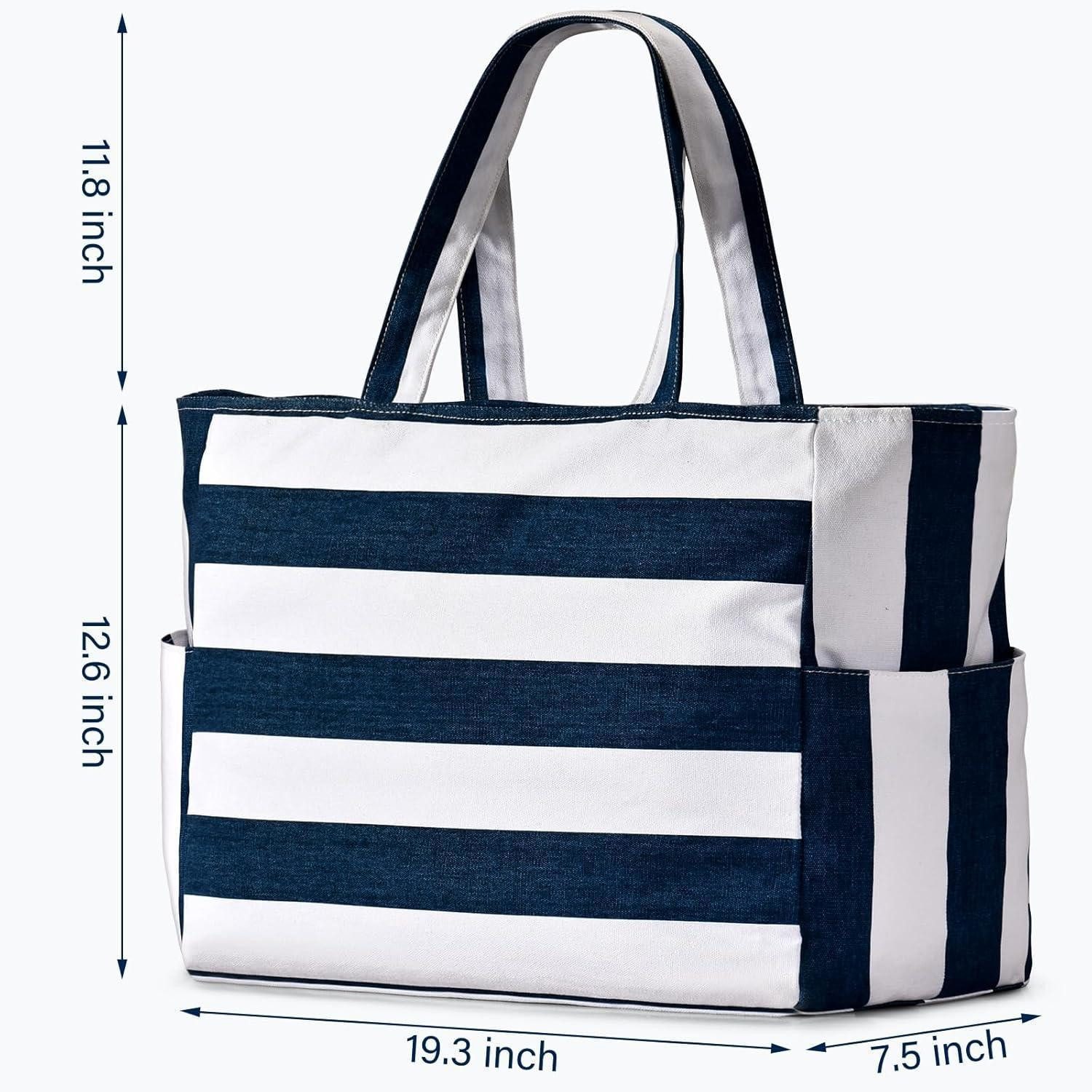 LuxusKollektion XL-Strandtasche Große Strandtasche Damen XXL Wasserdicht mit Fächern Faltbar Blau