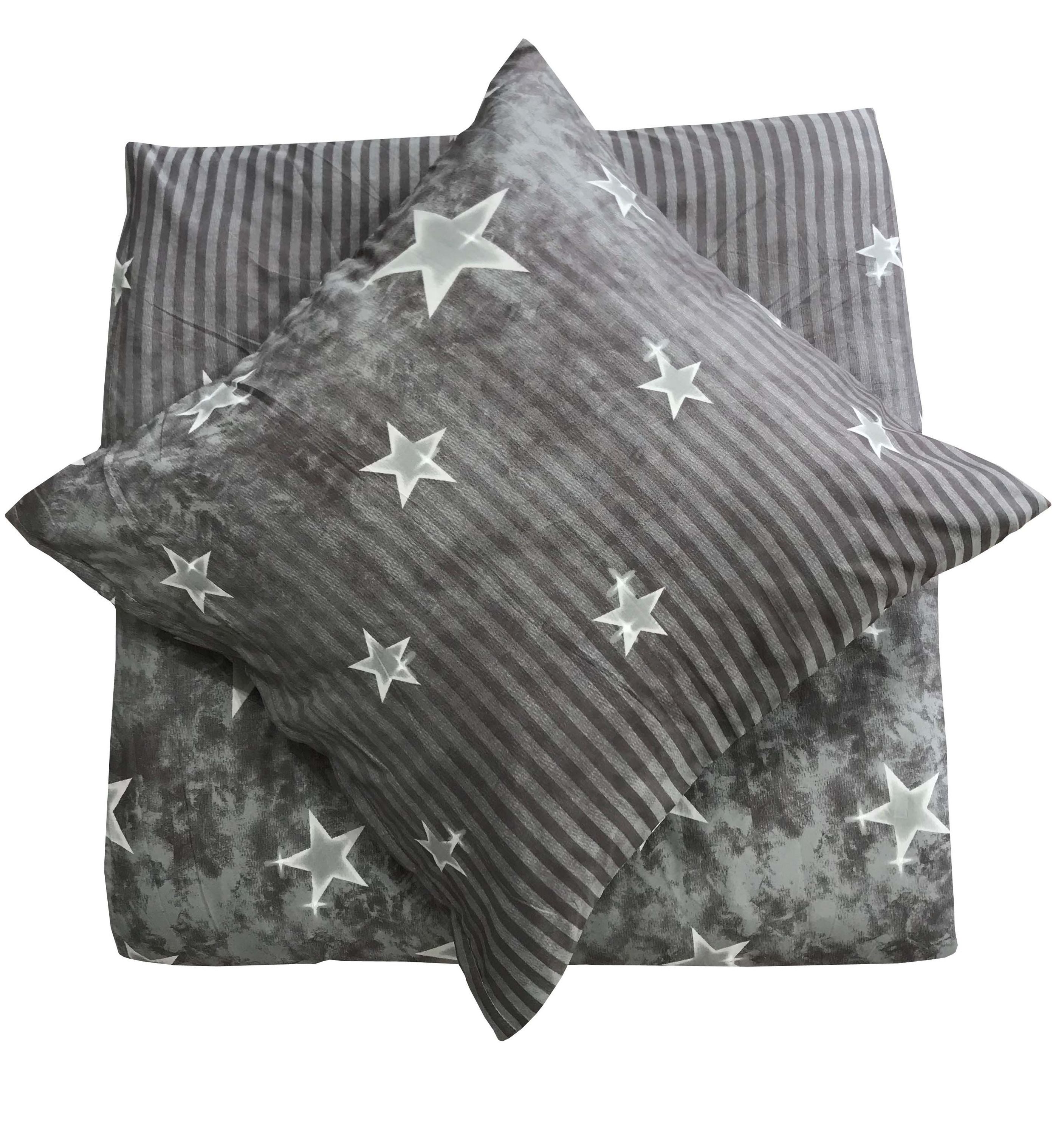 Buymax Bettwäsche Fleece Bettwäsche Winterbettwäsche Galaxy Grau, Fleece, 3 günstig online kaufen