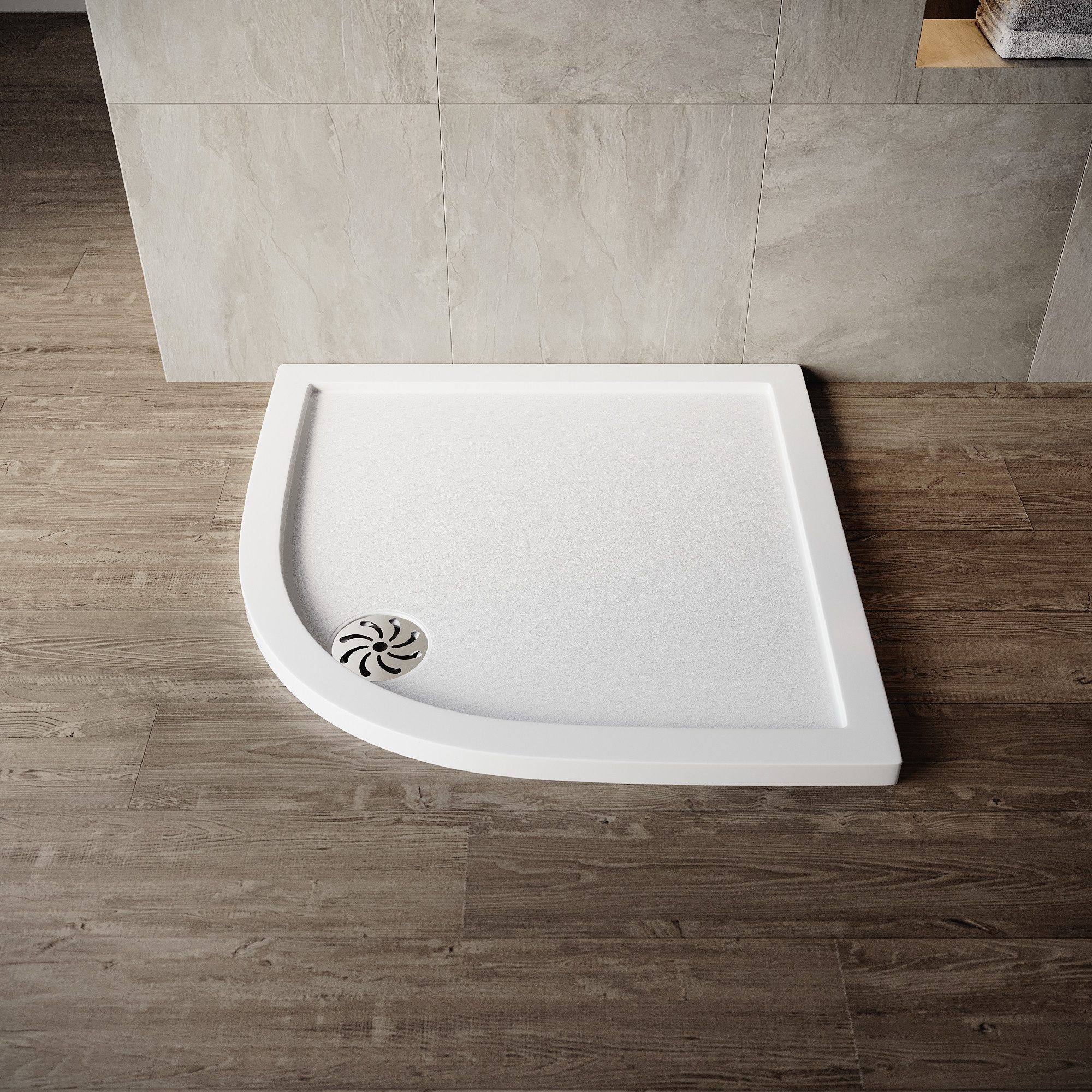 SONNI Duschwanne SMC Duschwanne Duschabtrennung Kreisbogen Duschwanne