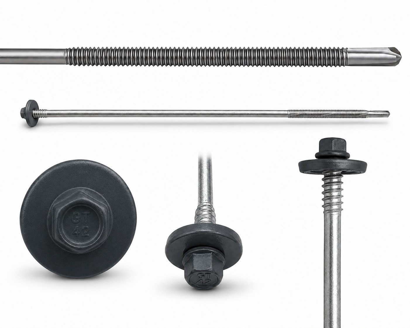 Etanco GmbH Blechschraube mit EPDM Dichtung für Stahl bis 6 mm,- 100 Stk. RAL 7016