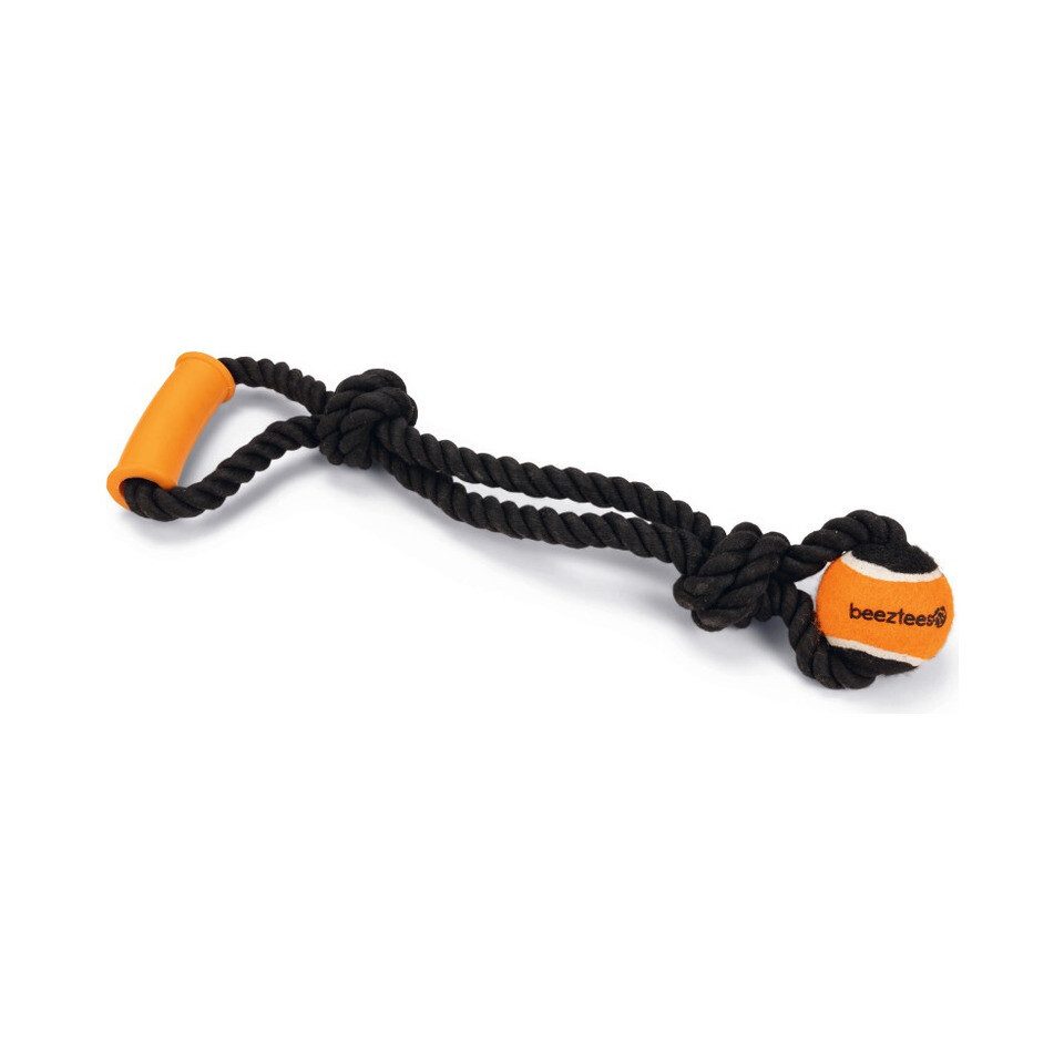 Tiertau Hundespielzeug Ya T-Puller + Tennisball Baumwolle schwarz