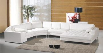 JVmoebel Ecksofa, Moderne Wohnlandschaft mit Chesterfield Knöpfen Ledersofa Sofa Couch
