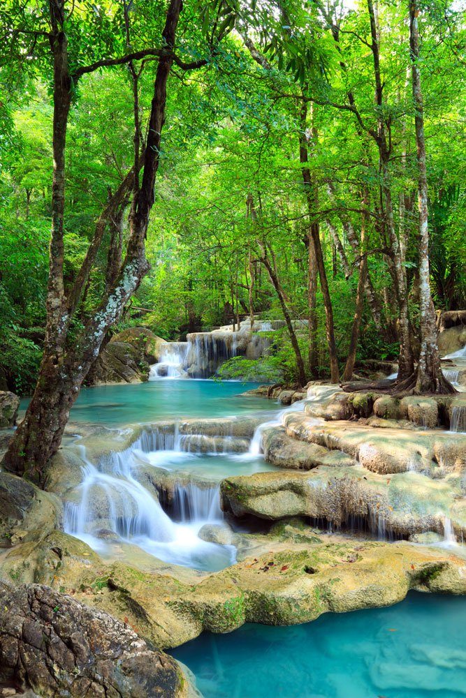 Poster Wasserfälle - Poster - Blue Water Kanchanaburi Nationalpark Thailand