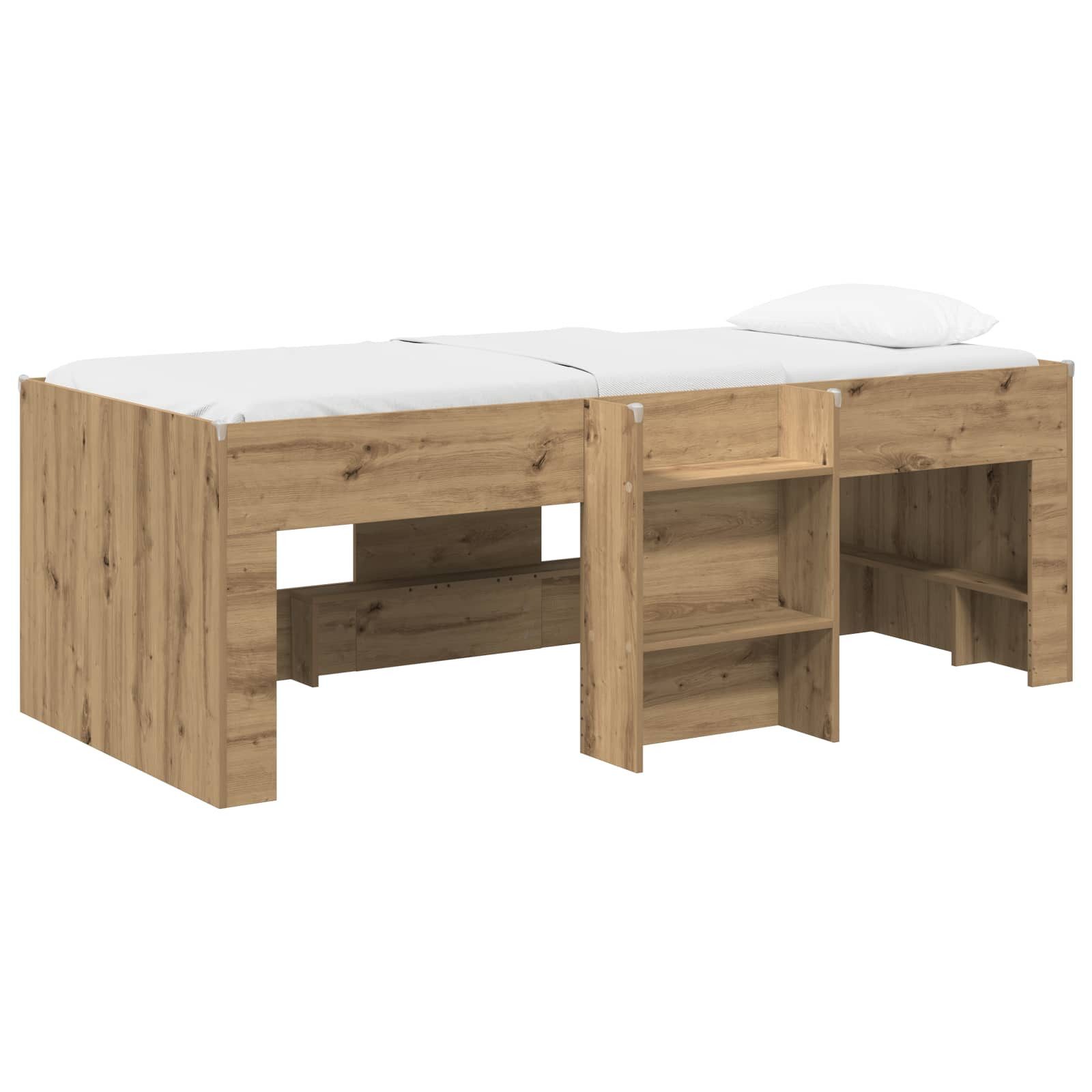 vidaXL Bett Hochbett für Kinder Artisan-Eiche 90 x 200 cm Holzwerkstoff (1-tlg)