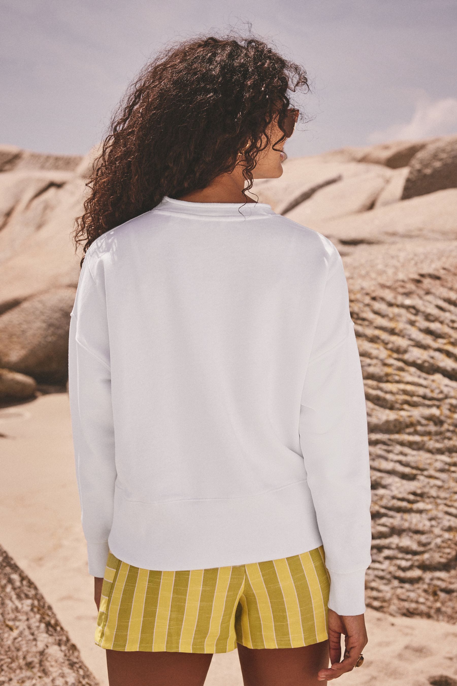 Next Sweater Sweatshirts mit fransigem Saum 100 % Baumwolle (1-tlg) günstig online kaufen