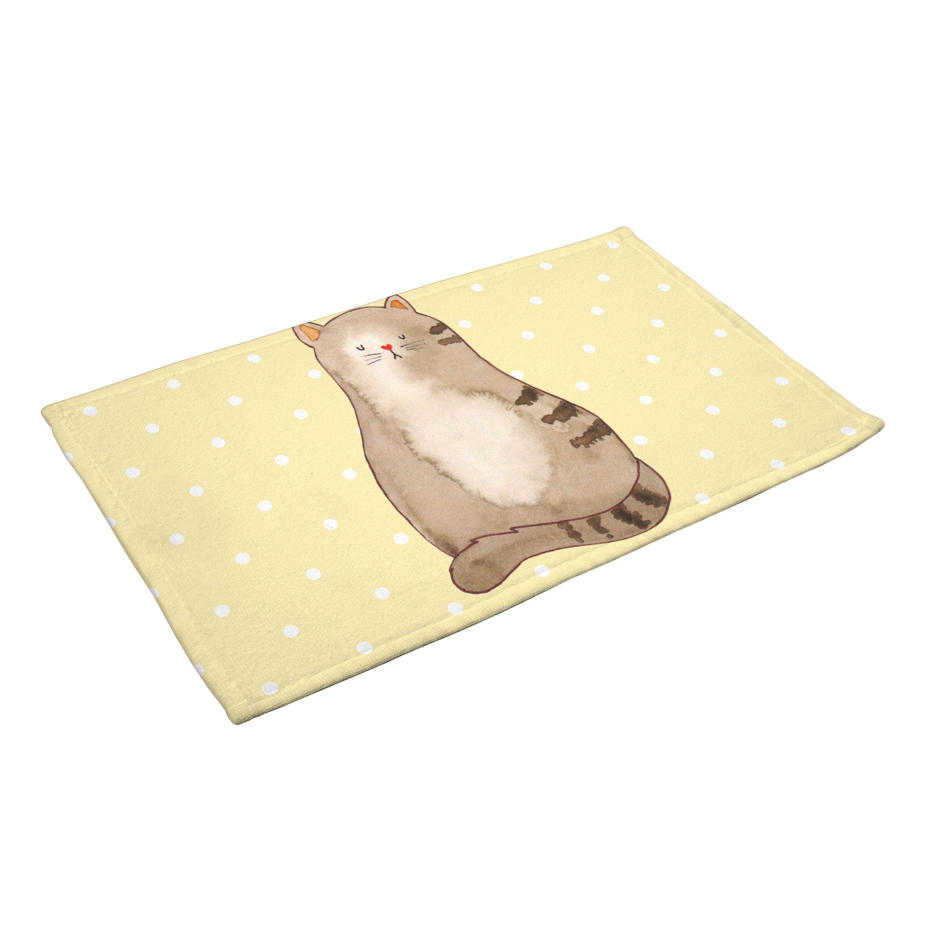 Handtuch - - flauschig, (1-St) Katze Kat, Geschenk, & Pastell Lebensinhalt, Mr. Mrs. sitzend Panda Gelb