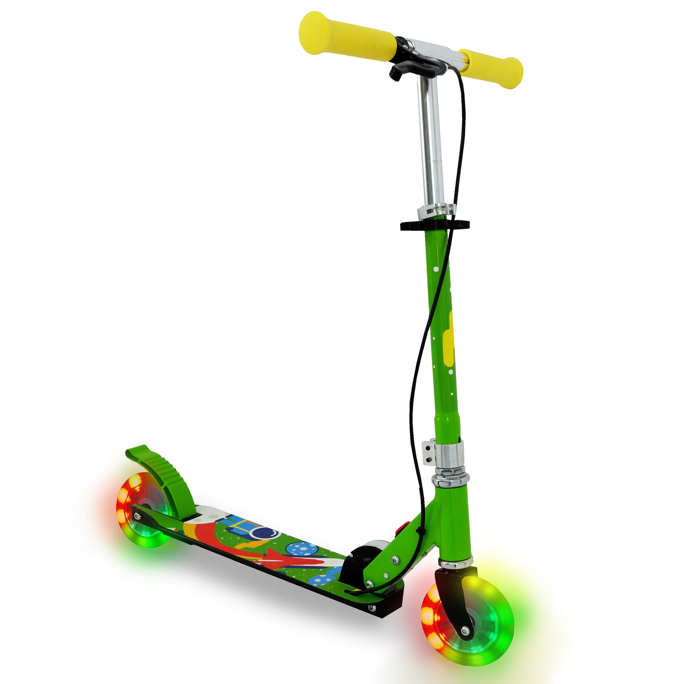 Tretroller Velotouro mit LED-Rädern