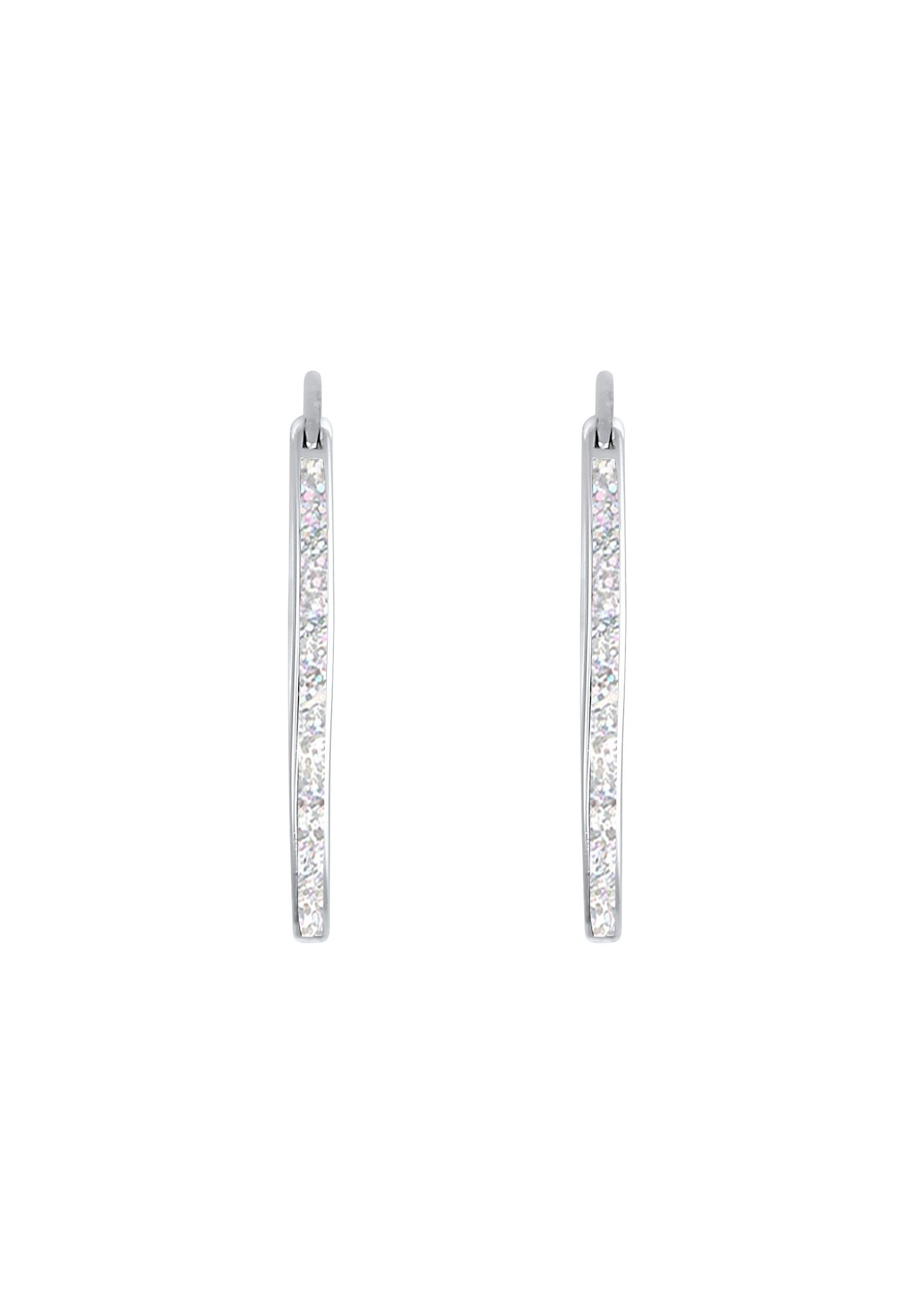 Elli Paar Creolen Creolen mit funkelnden Emaille Lack 925 Sterling Silber