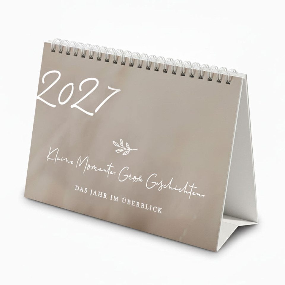 NORDEULE Tischkalender 2027, Planer zum Aufstellen A5 quer, ideal für den Bürotisch, Arbeitsplatz, Sideboard, Regal oder Geschenk