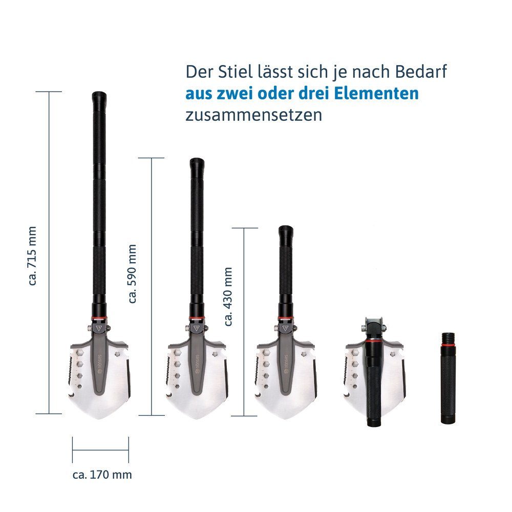 Dönges Spaten Multifunktionaler Klappspaten All-in-One, in Camouflage Tasche