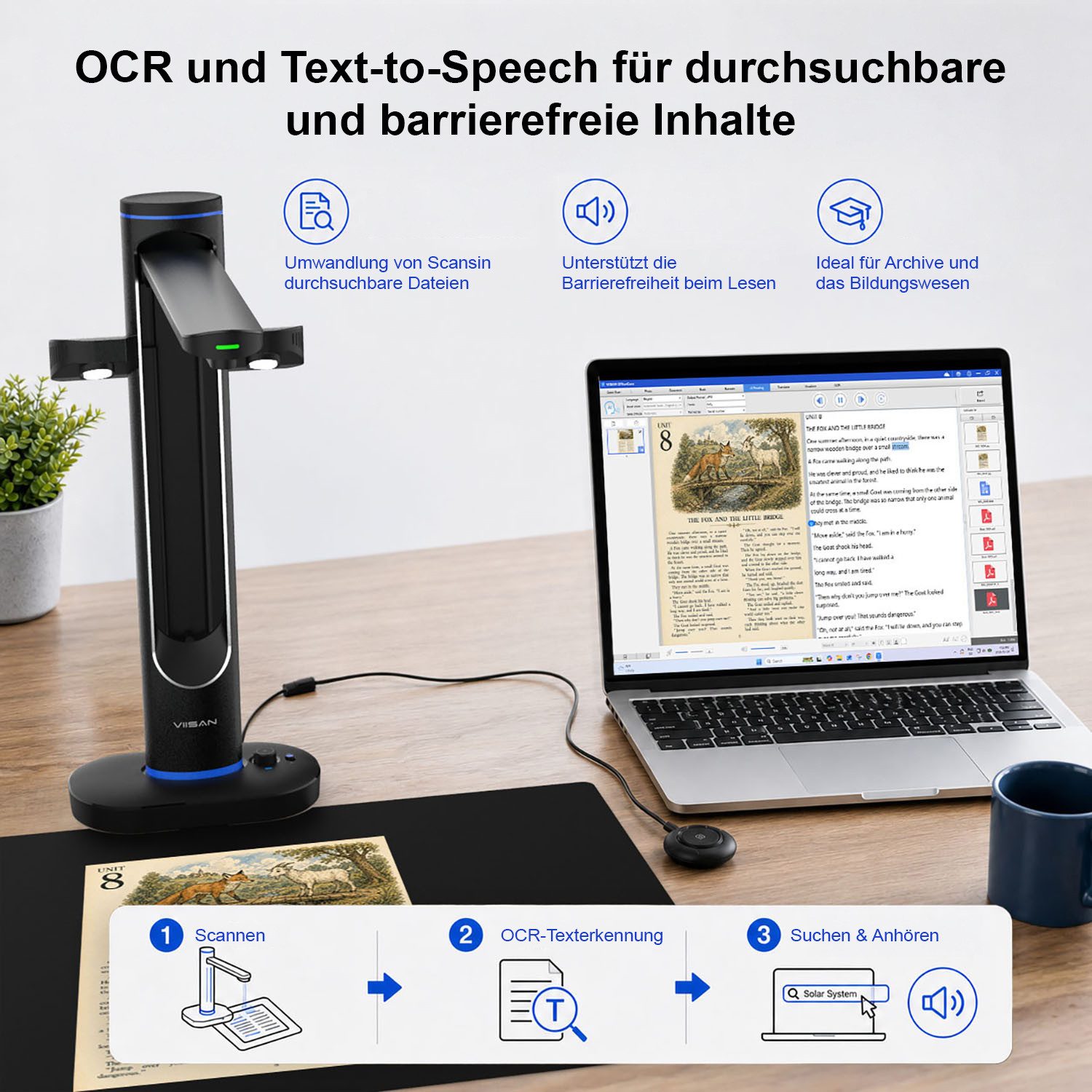 Viisan 48MP A2 Hochauflösender Buchscanner, Fotoscanner Buchscanner – Bild 5 von 5