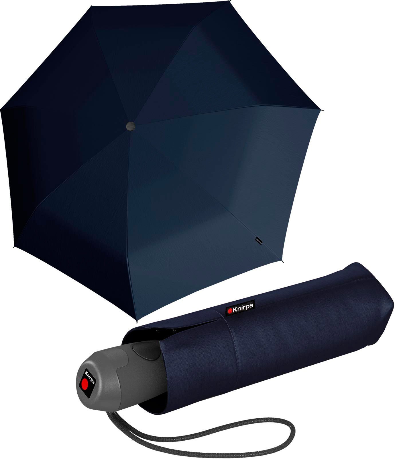 kompakter die Handtasche kleiner, Taschenregenschirm E.100 für Mini-Schirm mit Knirps® navy Automatikschirm Auf-Zu-Automatik,