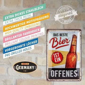 Nostalgic-Art Metallschild Blechschild Metallschild 30 x 40 cm -Das beste Bier ist ein offenes