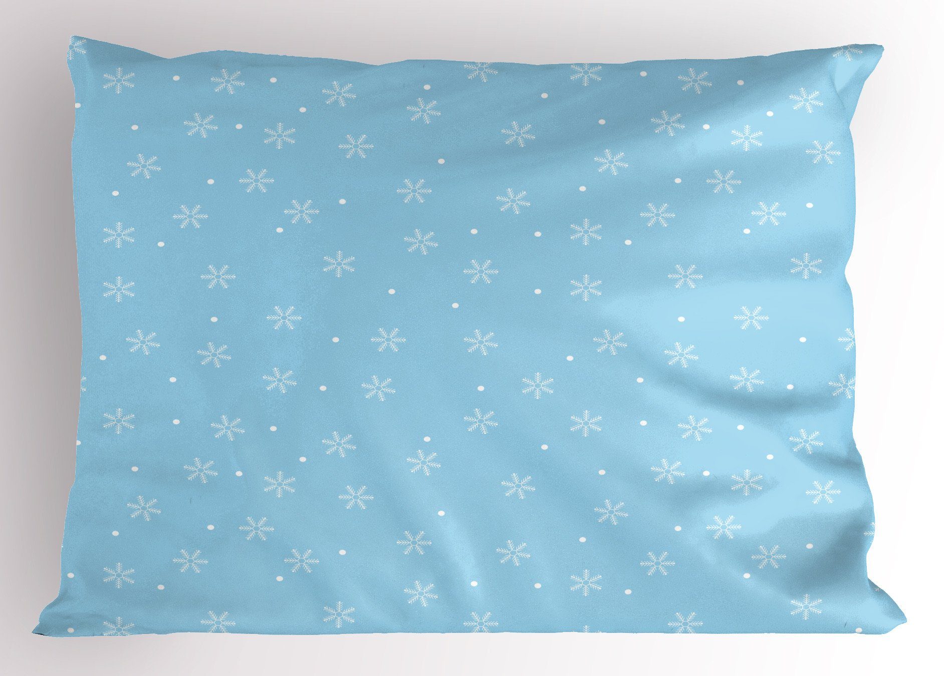 Kissenbezüge Dekorativer Standard King Size Gedruckter Kissenbezug, Abakuhaus (1 Stück), Winter Weicher Schneefall auf Blau
