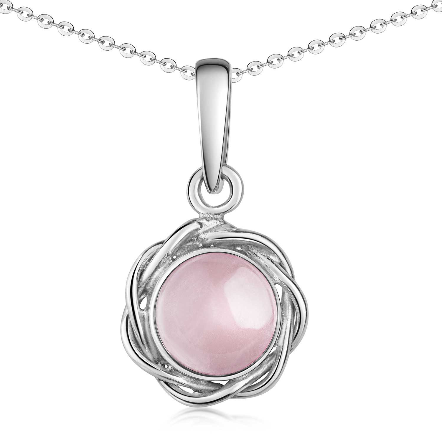 Materia Kettenanhänger Rosenquarz Edelstein Anhänger Sonne rosa KA-59, 925 günstig online kaufen