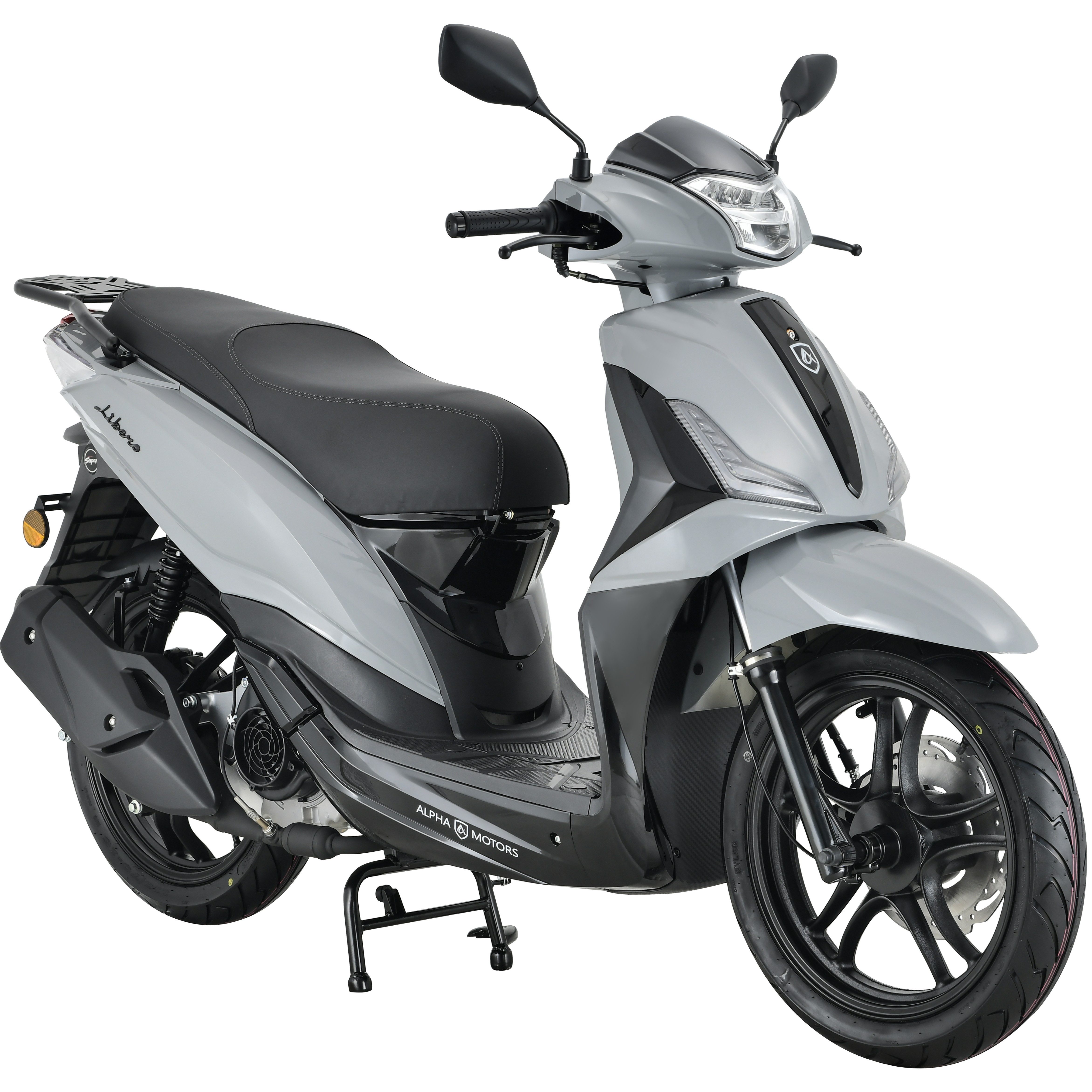 Alpha Motors Motorroller Motorroller Libero 125 ccm 90 km/h 16-Zoll grau-schwarz, 125 ccm, 90 km/h, Euro 5