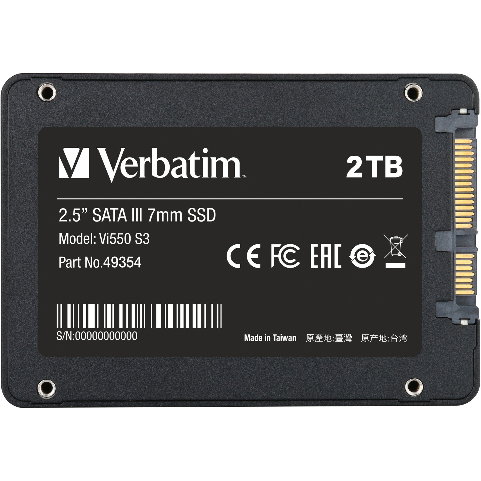 Verbatim Verbatim Vi550 2 TB, SSD, (SATA 6 Gb/s, 2,5) SSD-Festplatte (2 TB) 2.5"