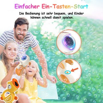 Novzep Seifenblasenspielzeug Seifenblasenpistole für Kinder mit Seifenblasenflüssigkeit, Seifenblasenmaschine für Kleinkinder mit 360-Grad-auslaufsicherem