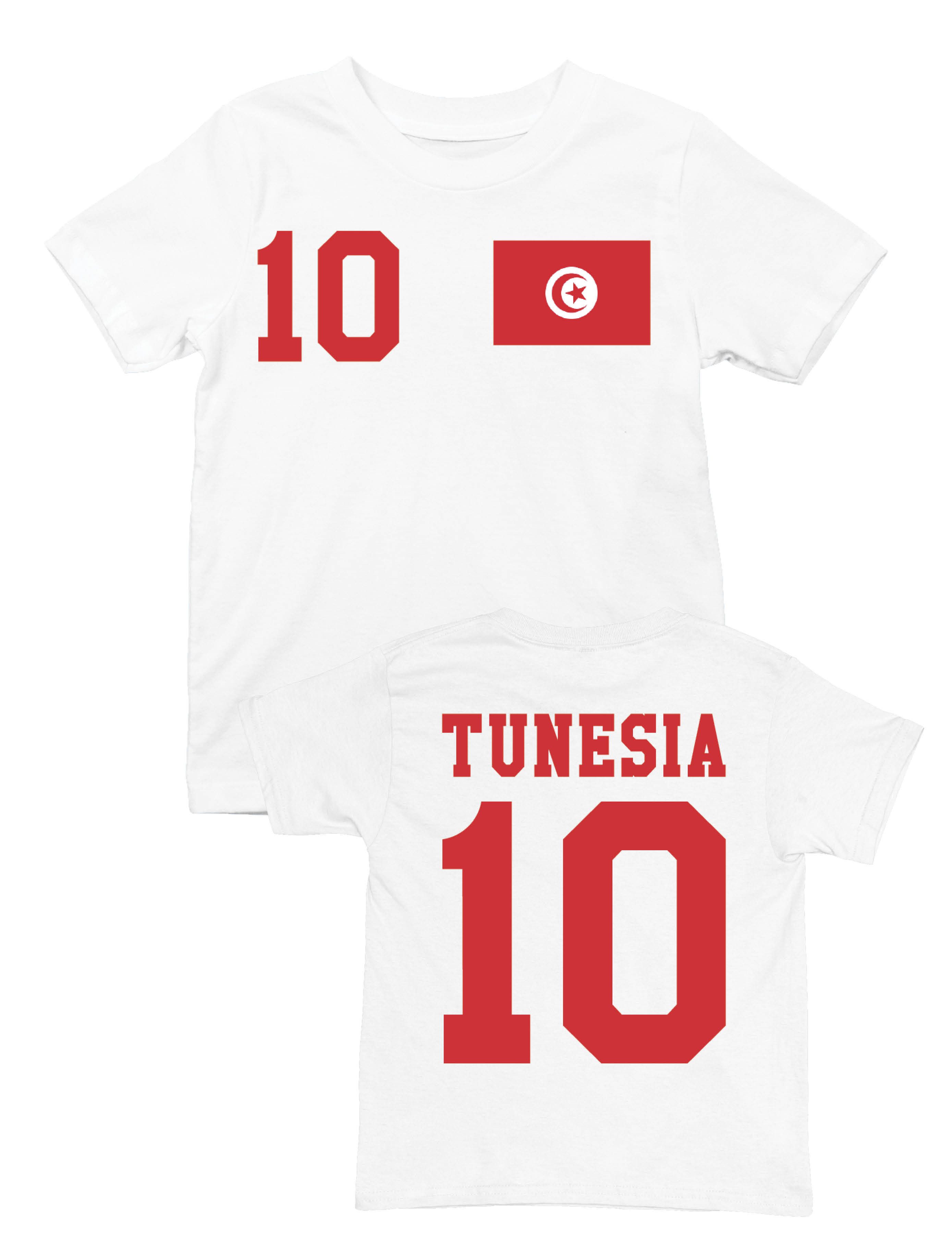 T-Shirt Tunesien Kinder T-Shirt im Fußball Trikot Look