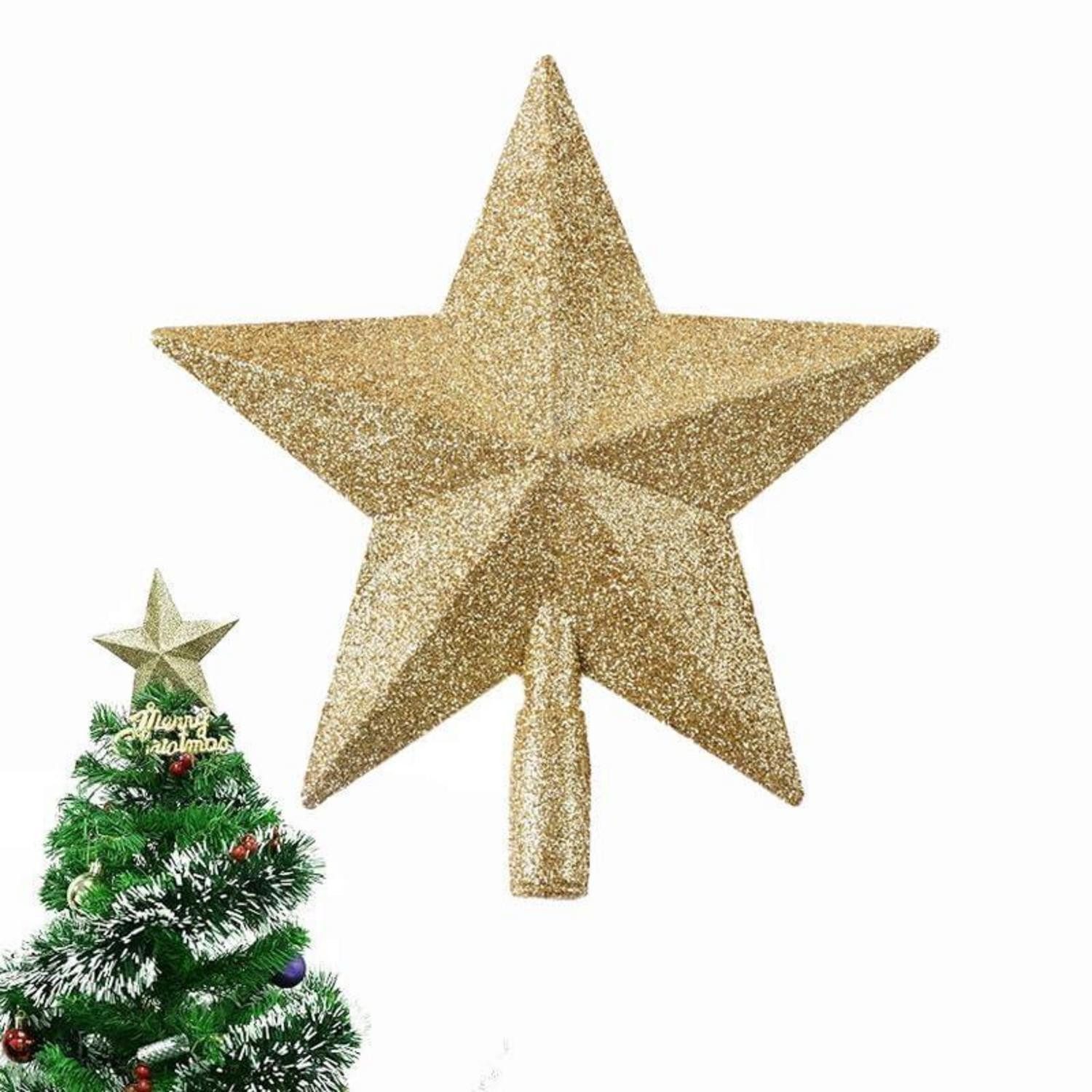 LuxusKollektion Christbaumspitze Weihnachtsbaum Spitze Stern Rot 20cm