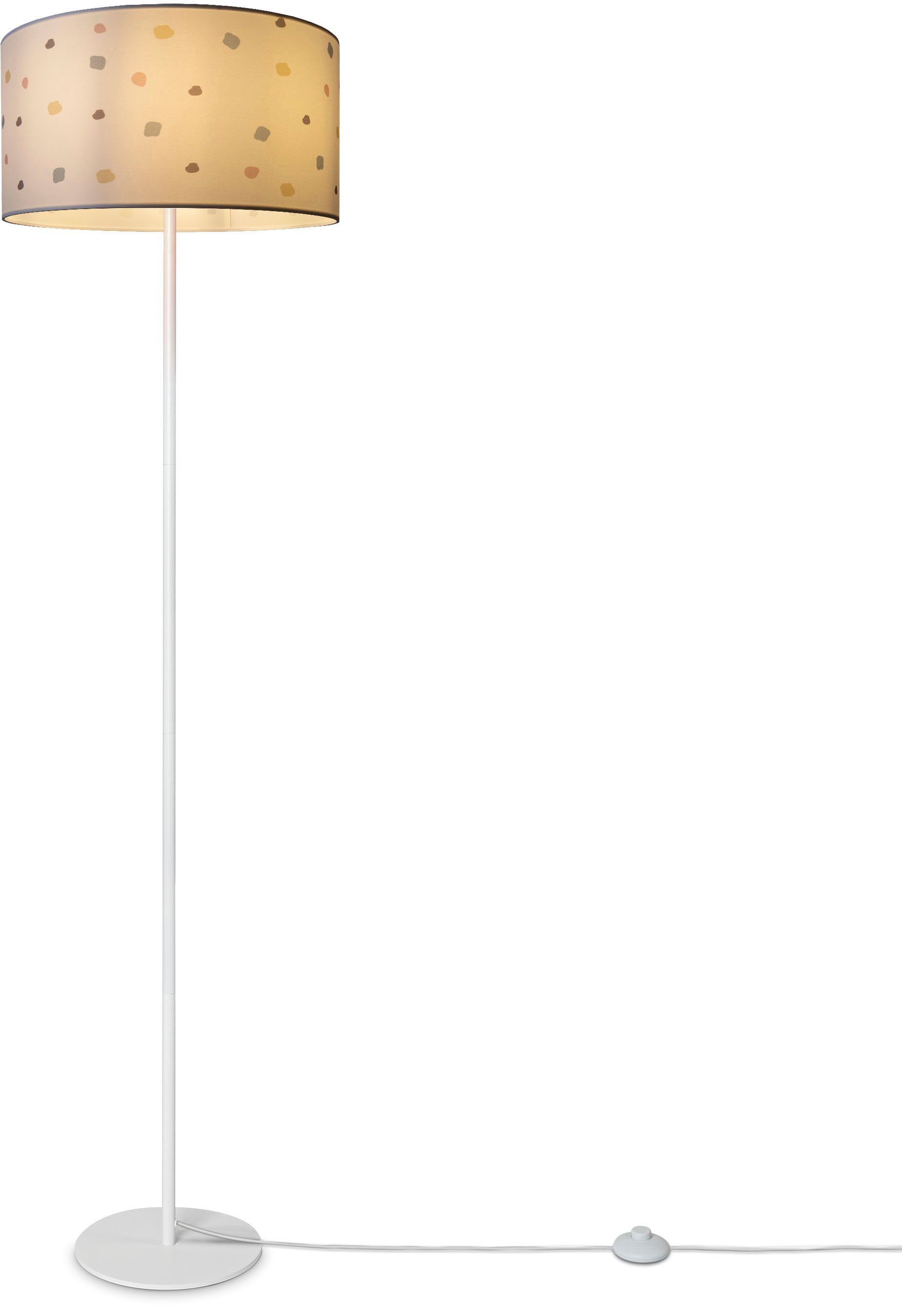 E27 Stehlampe Stoffschirm Leuchtmittel, Dots, Home Textil ohne Punkte Rund Paco Luca Stoff Wohnzimmer Lampenschirm