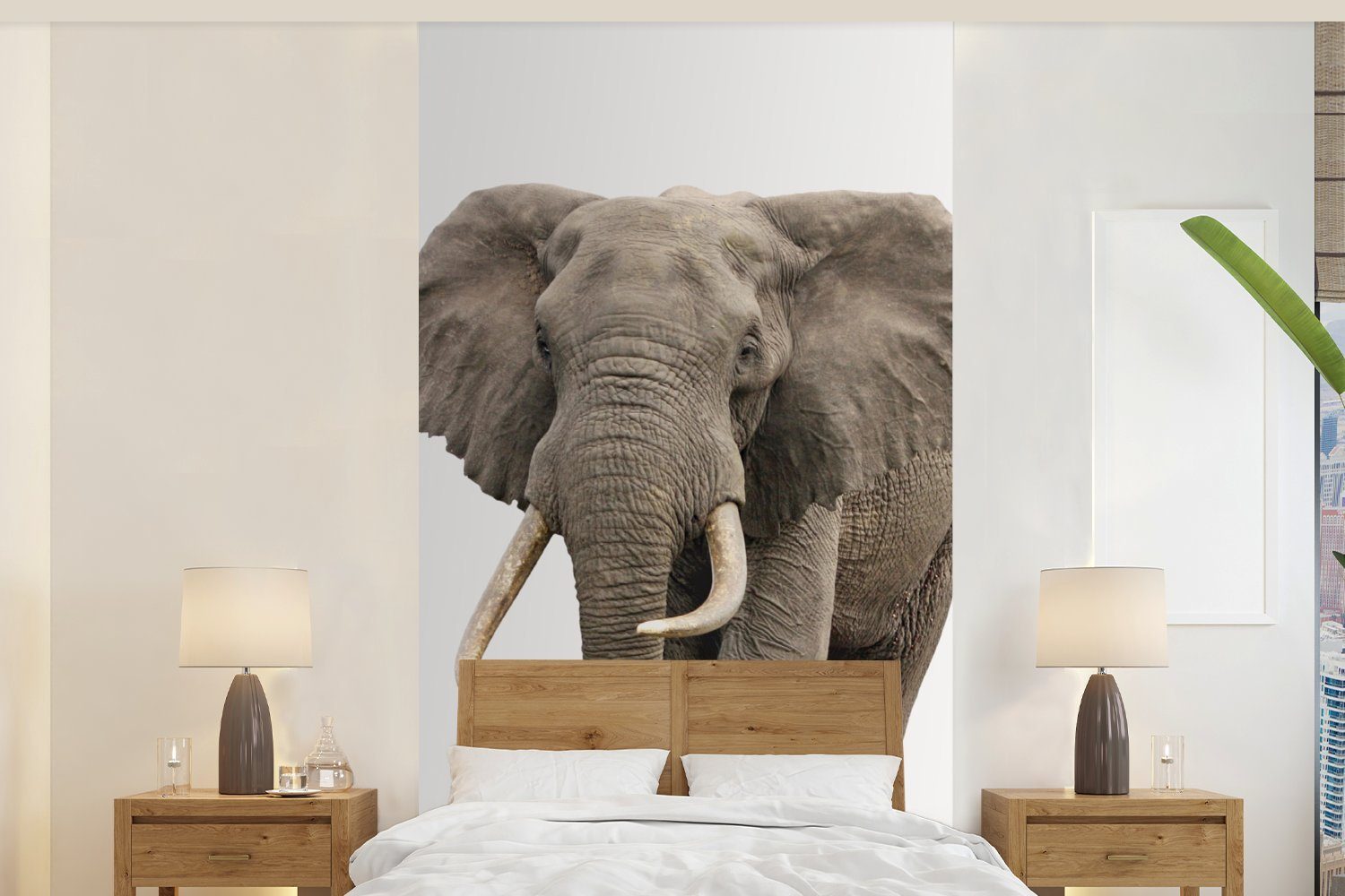 MuchoWow Fototapete Elefant (2 Küche, Vliestapete Schlafzimmer Kinder Tiere - - Matt, Mädchen, für - Wohnzimmer bedruckt, St), Fototapete