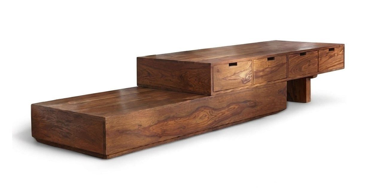 Xlmoebel Lowboard Massivholz TV Lowboard Sideboard Design Wohnzimmermöbel Holz Schrank (1-tlg)