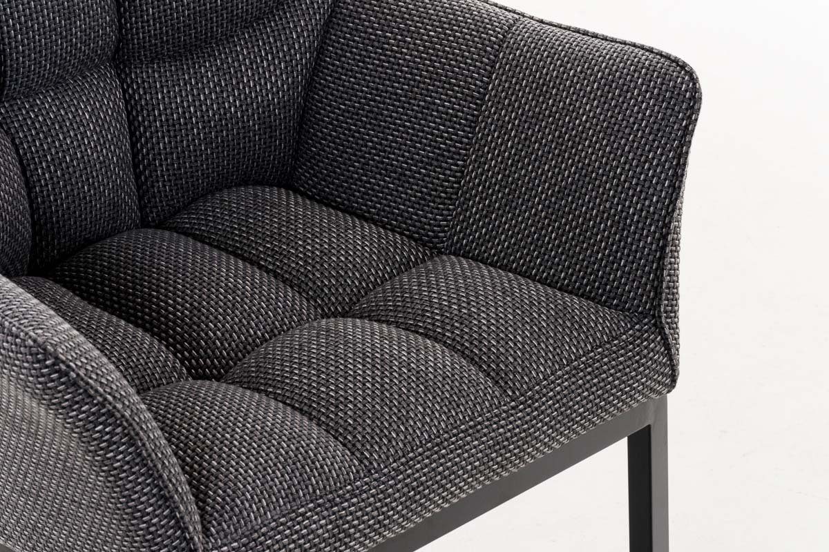 TPFLiving Esszimmerstuhl Octairius-S mit hochwertig schwarz titangrau - - Sitzfläche: Gestell: Wohnzimmerstuhl Polsterstuhl), Metall Esstischstuhl Konferenzstuhl - Sitzfläche (Küchenstuhl Stoff - gepolsterter matt 
