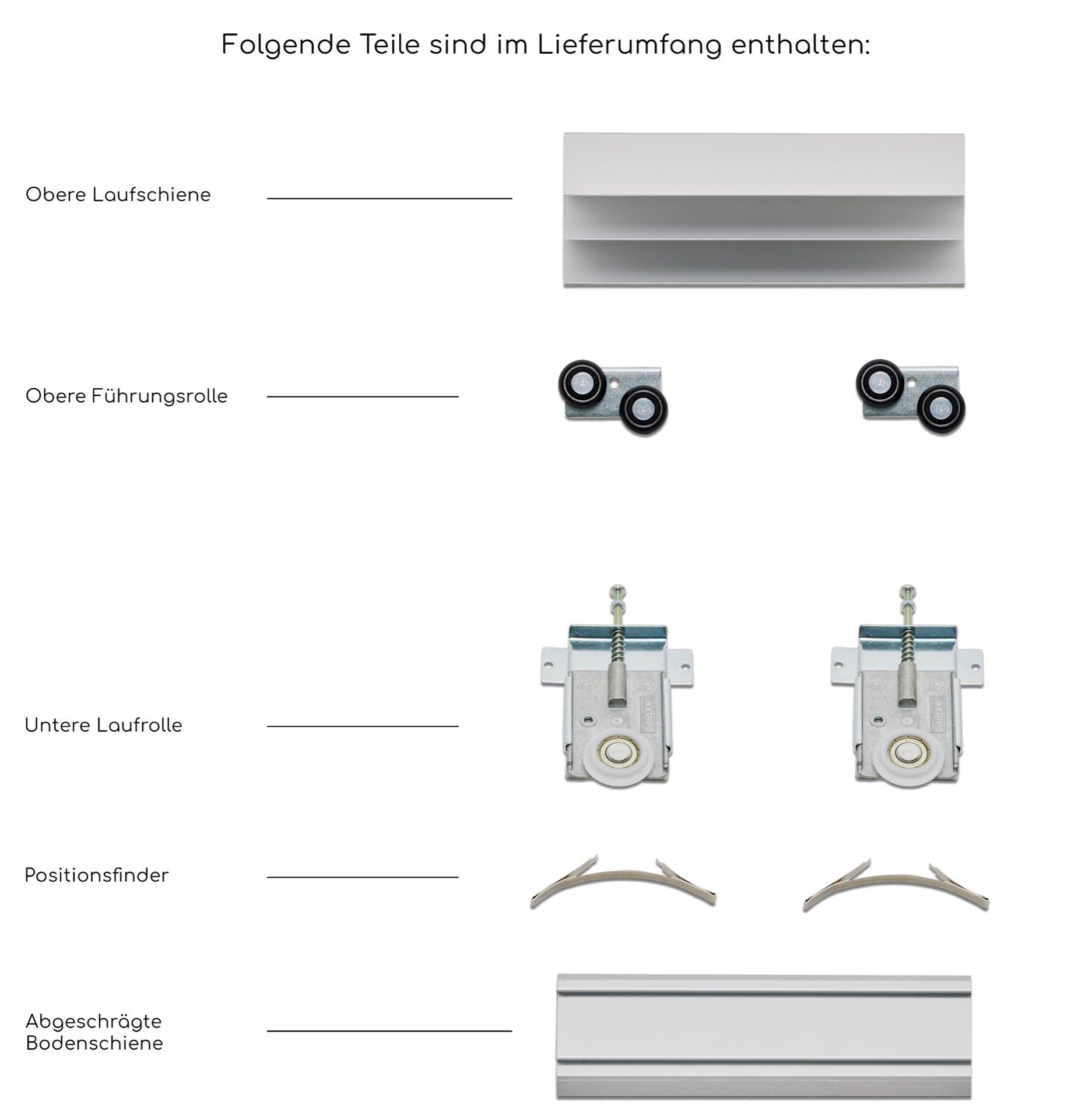 Thumbnail - hibitaro Schiebetür Schiebetürbausatz inkl. Rollen für 2 oder 3 Meter