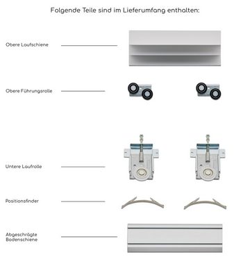 hibitaro Schiebetür Schiebetürbausatz inkl. Rollen für 2 oder 3 Meter