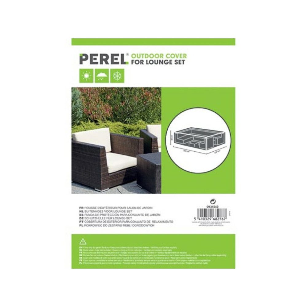 PEREL Bogenhülle Perel Schutzhülle für Gartenmöbel, Grau, rechteckig, 260 cm x 200 cm x – Bild 4 von 4