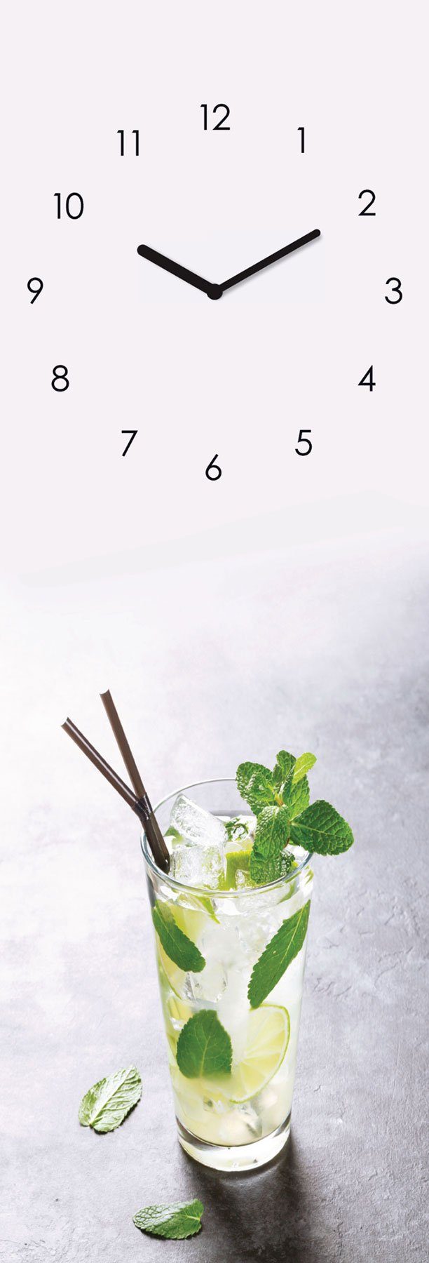 Levandeo® Wanduhr (Wanduhr Glas 20x60cm Cocktail günstig online kaufen
