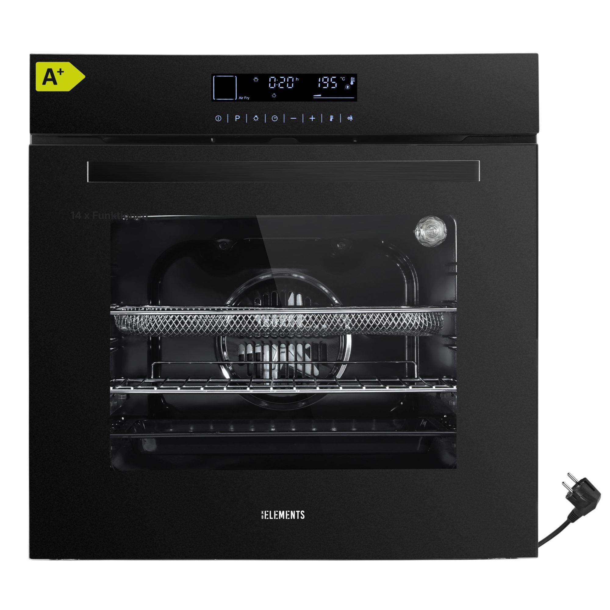KB Elements Induktions Herd-Set KBE Einbaubackofen 60 cm mit 5-Zonen Induktionskochfeld 90cm, mit 2-fach-Teleskopauszug, Einbaubackofen Full Touch mit 15 Funktionen, doppelte Flexzone