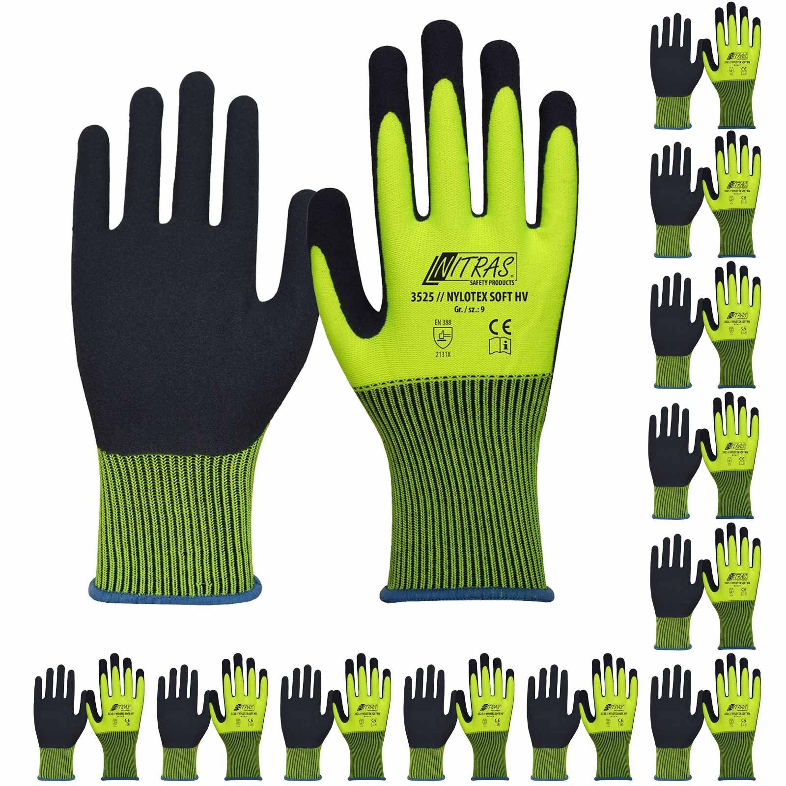 Soft Paar (Spar-Set) 3525 HV Nitras - Nitras Latexhandschuhe Schutzhandschuh 12 Gartenhandschuhe Nylotex