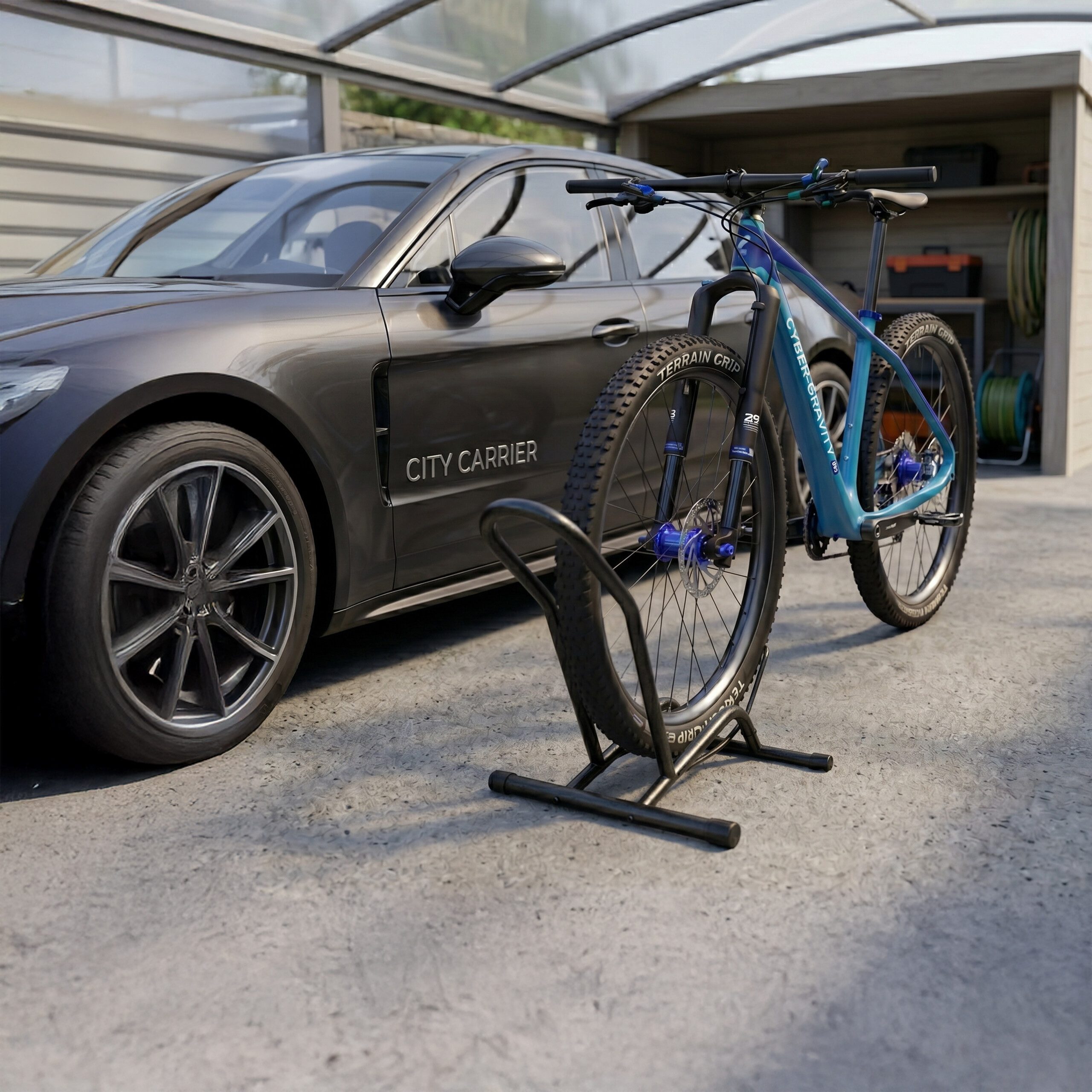 relaxdays Fahrradständer bis 29 Zoll, schwarz