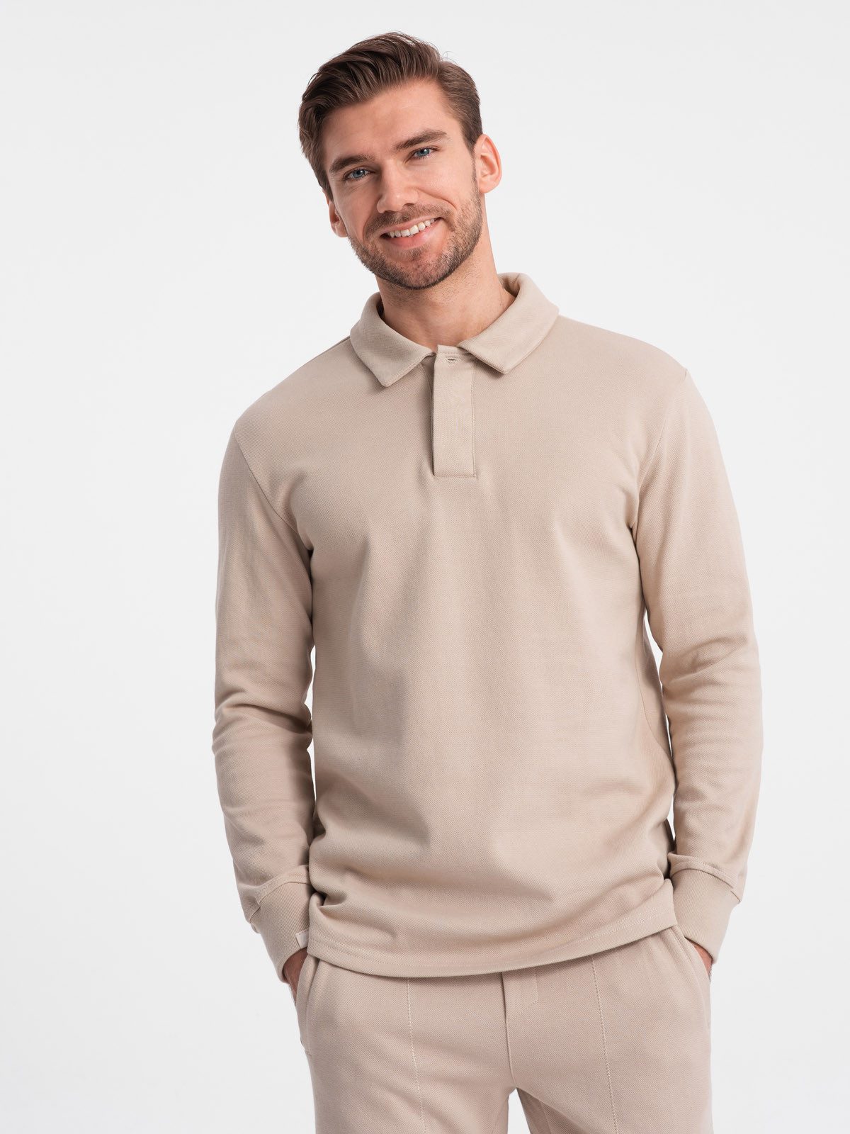 OMBRE Jogginganzug Herren-Sweatshirt-Set mit Polokragen + Jogginghose (weatshirt-Set mit Polokragen + Jogginghose)