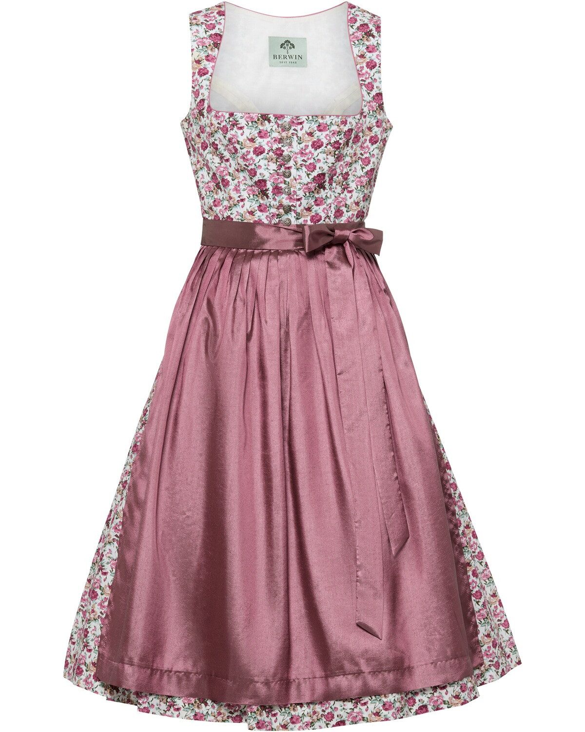 Dirndl Midi-Dirndl mit Rosendruck