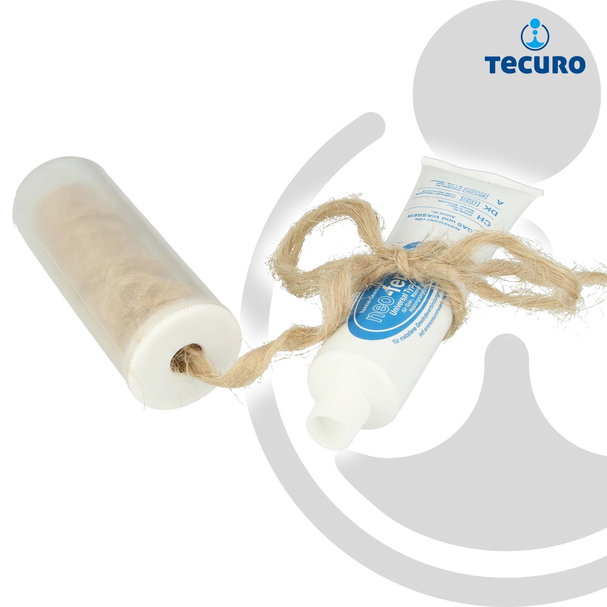 tecuro Gewindedichtung Hanf / Dichtungsflachs mit Neo-für Gas- Wasserinstallation