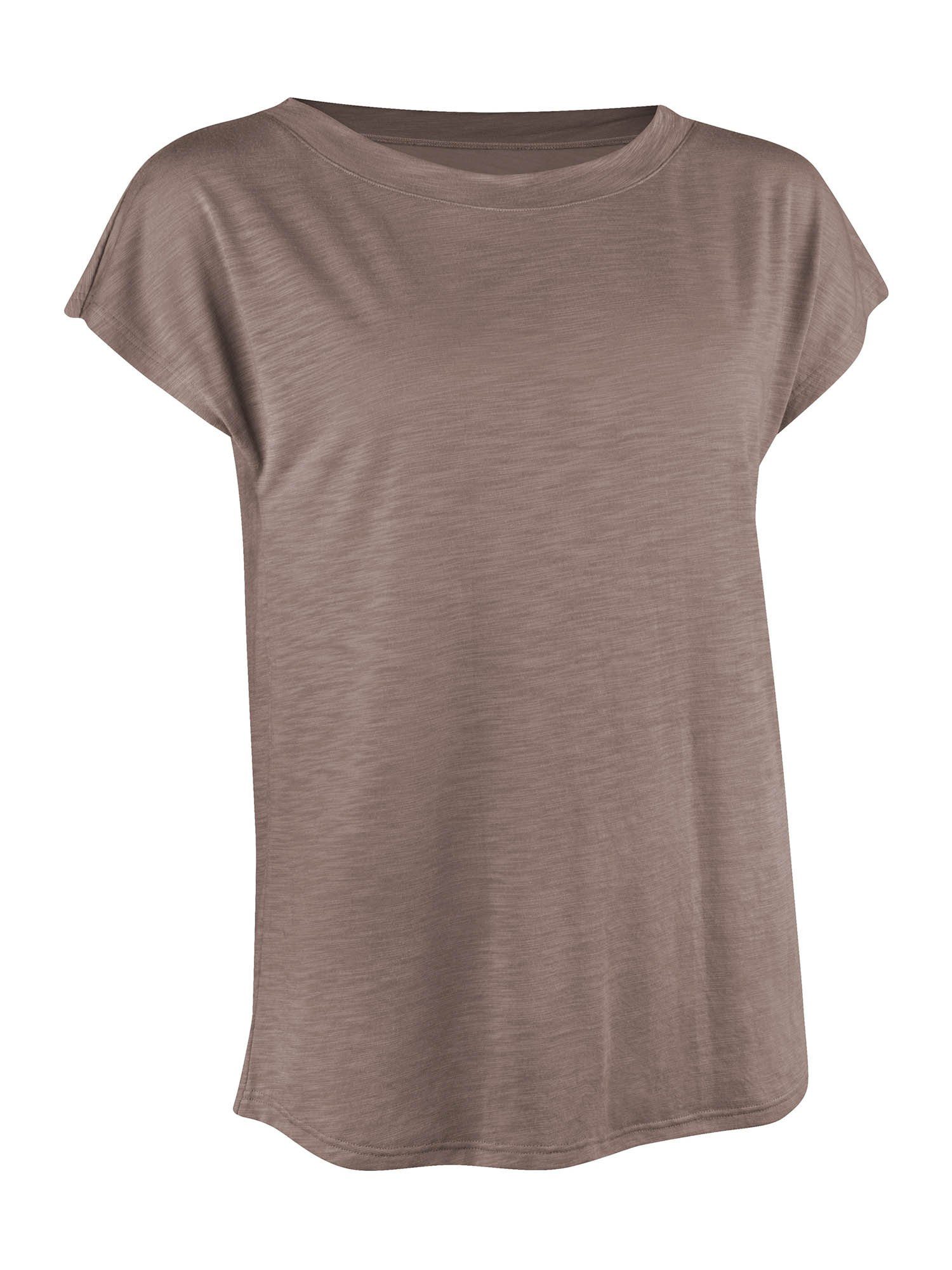 Nur Die T-Shirt Relax & Go U-Boot Shirt (1-tlg) dunkeltaupe | T-Shirts