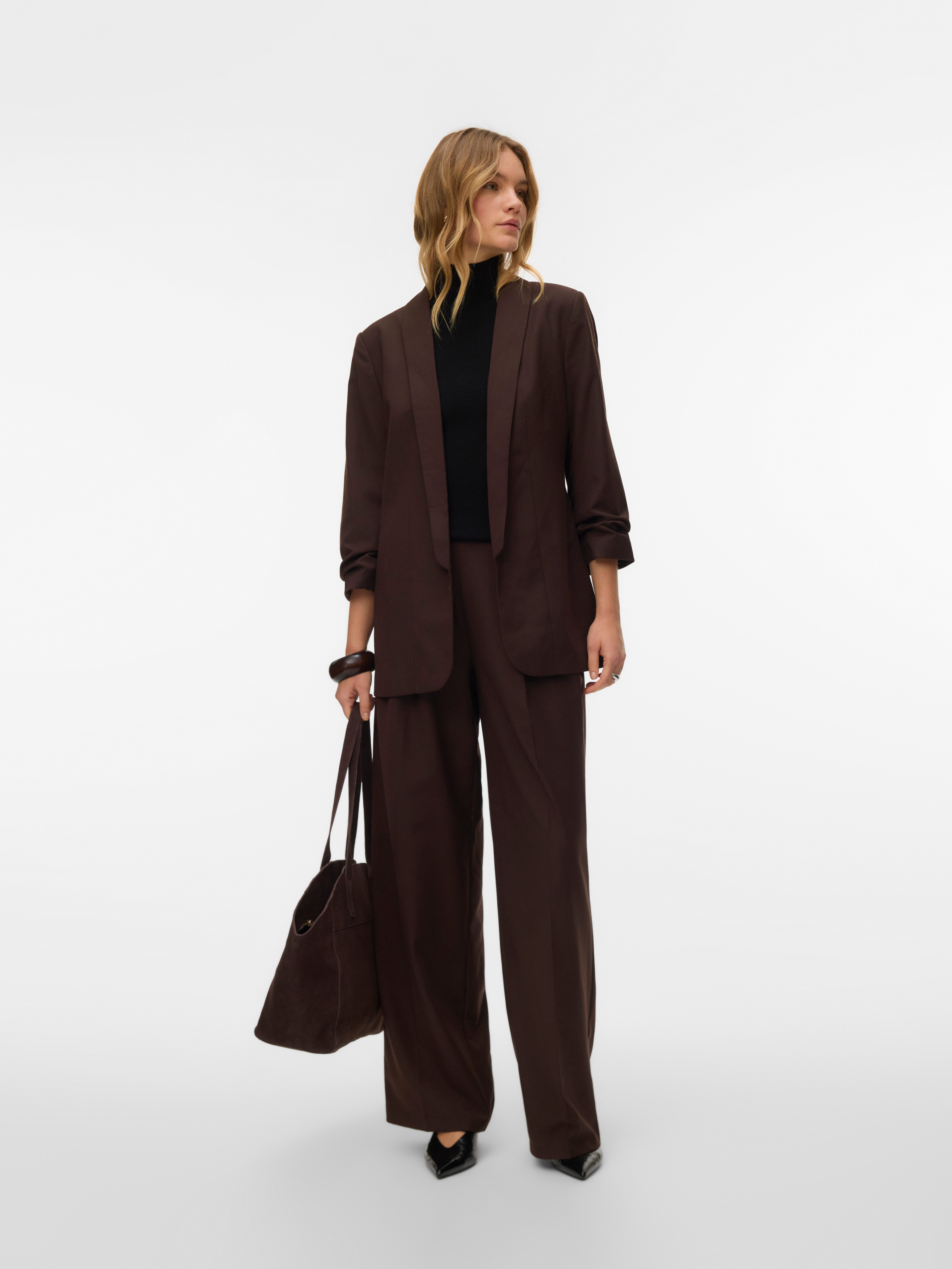 Vero Moda Anzughose VMHAILEY HW WIDE PLEAT PANT NOOS Hose mit weitem Beinschnitt, High Waist Bund