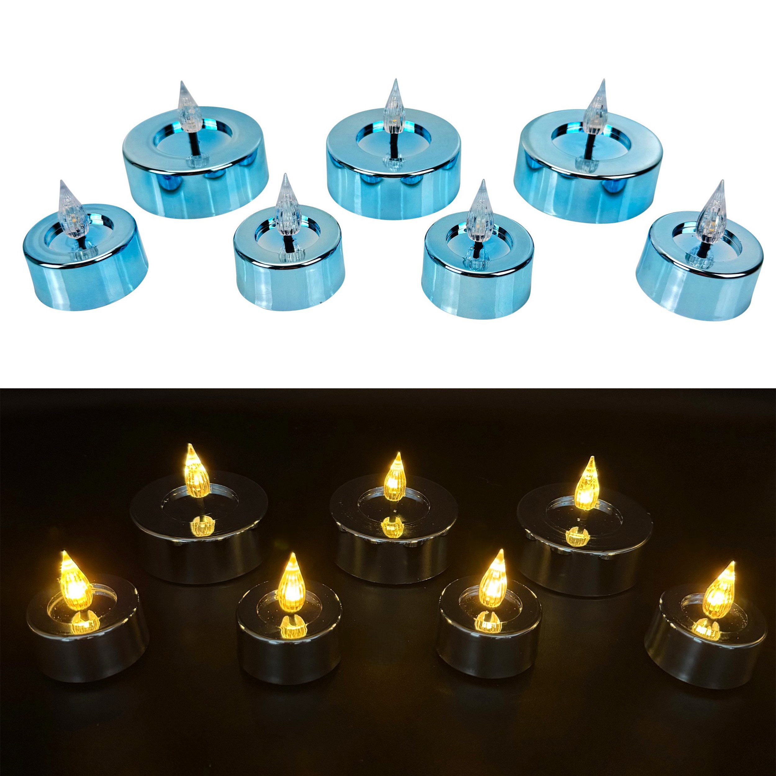 Online-Fuchs LED-Kerze - 7er Set LED Teelichter XL Shiny mit 6-Stunden Time günstig online kaufen