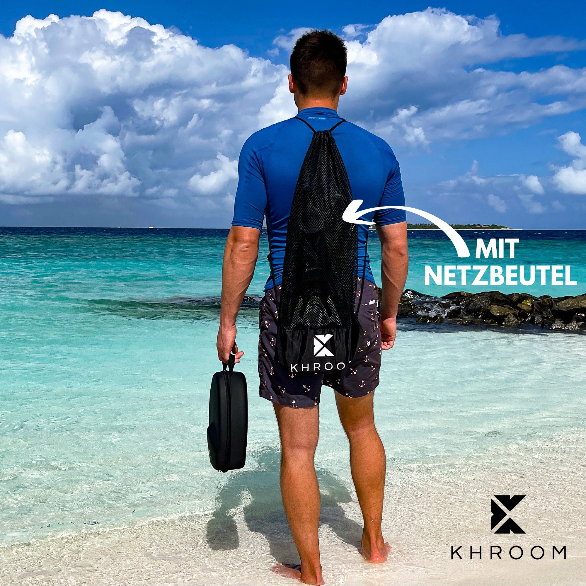 Khroom Flosse Gr. 36-47, Taucherflossen Schwimmflossen Schnorchelflossen (lange Flossen, Premium Made in Italy), verstellbar