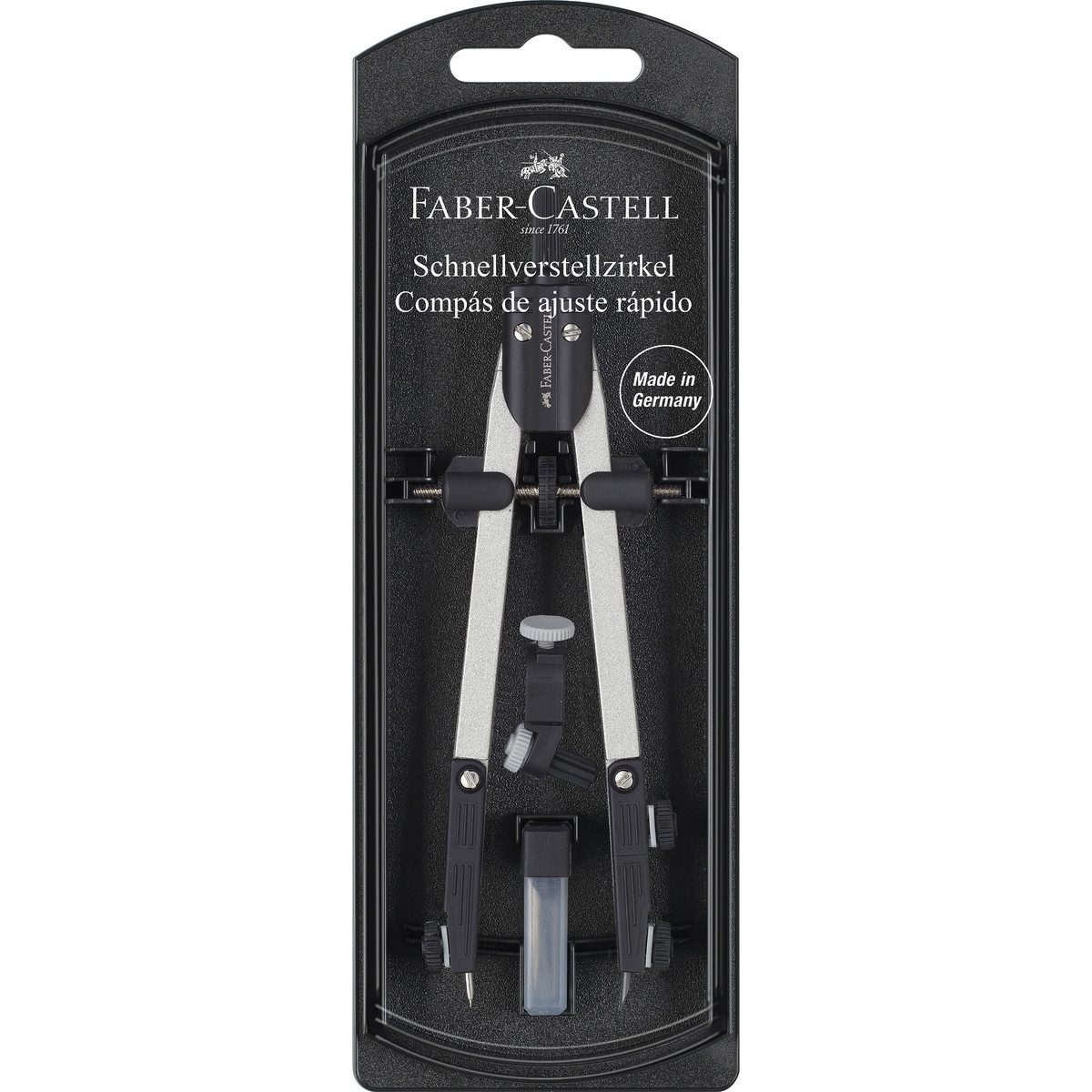 Faber-Castell Zirkel FABER-CASTELL Schnellverstellzirkel silber/schwarz