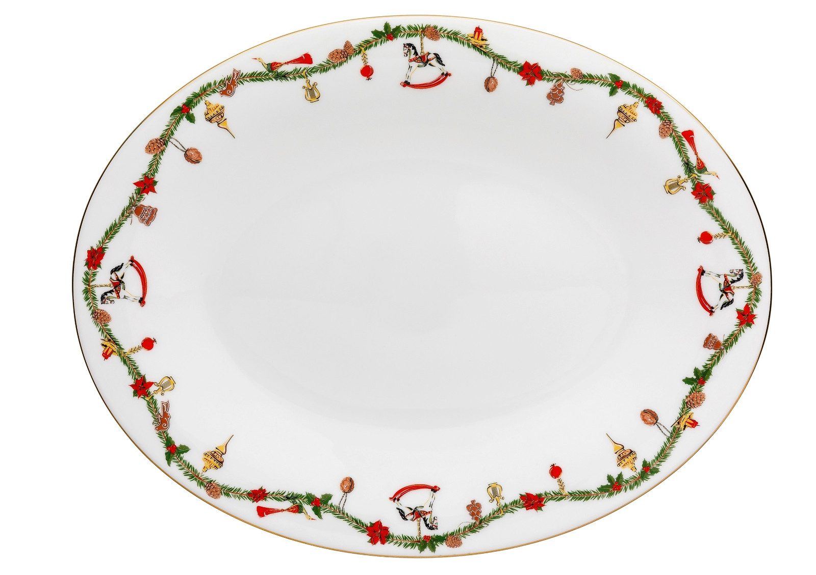Hutschenreuther Servierplatte Nora Christmas Platte 36 cm, Bone China, (Servierteller), Platten